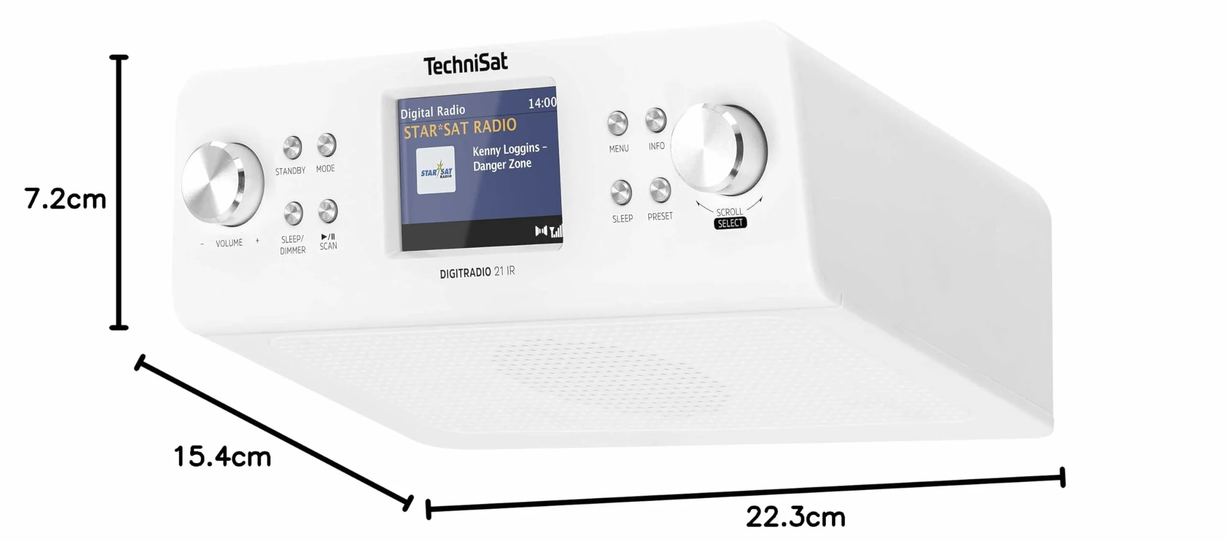 TechniSat DIGITRADIO 21 IR Podblatowe Radio Kuchenne DAB+ FM Internet Bluetooth 2 W Białe