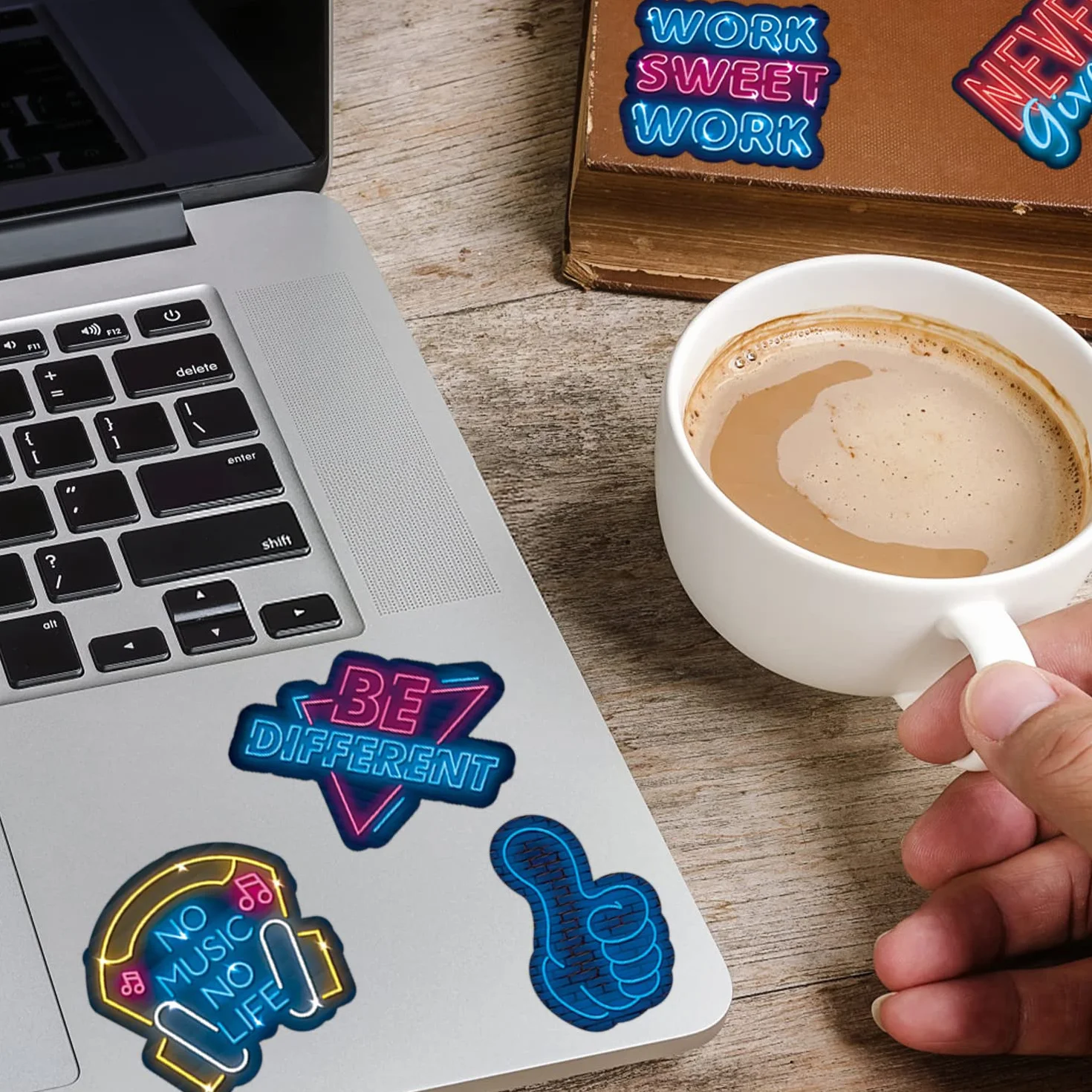 Zestaw 100 naklejek z neonowymi sentencjami, wodoodporne, winylowe, inspirujące cytaty, naklejki motywacyjne na laptopa, telefon komórkowy, tablicę poglądową, do scrapbookingu, pamiętnika, albumu