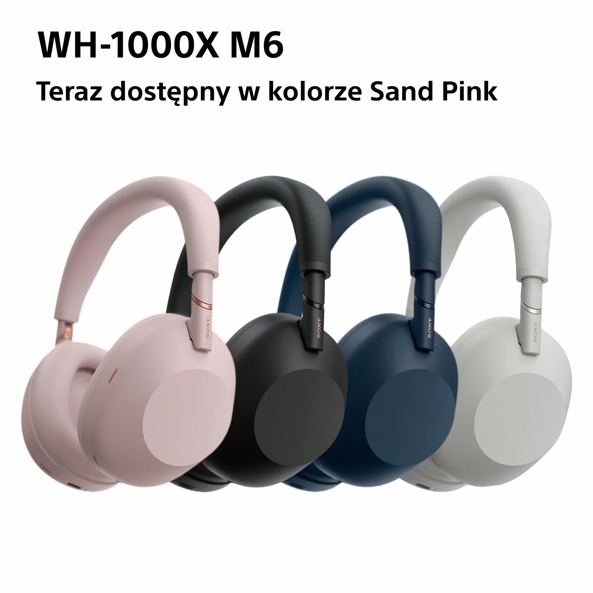 SONY WH-1000XM6 Flagowe bezprzewodowe słuchawki nauszne z redukcją szumów, wyjątkowy dźwięk Hi-Res, najwyższy komfort, składana konstrukcja, wytrzymałe etui, akumulator 30 HR, iOS i Android -granatowe