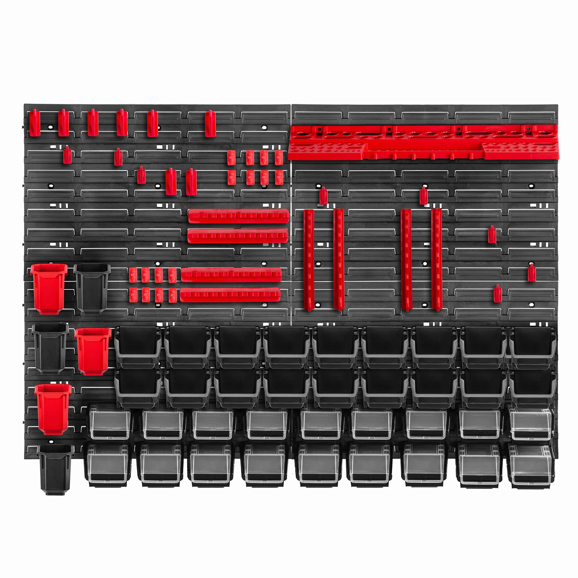 KADAX Regał ścienny warsztatowy, 116 x 78 cm, system magazynowy z wytrzymałego tworzywa sztucznego, odporny na promieniowanie UV, regał warsztatowy, rozszerzalne płyty ścienne, regał do garażu,