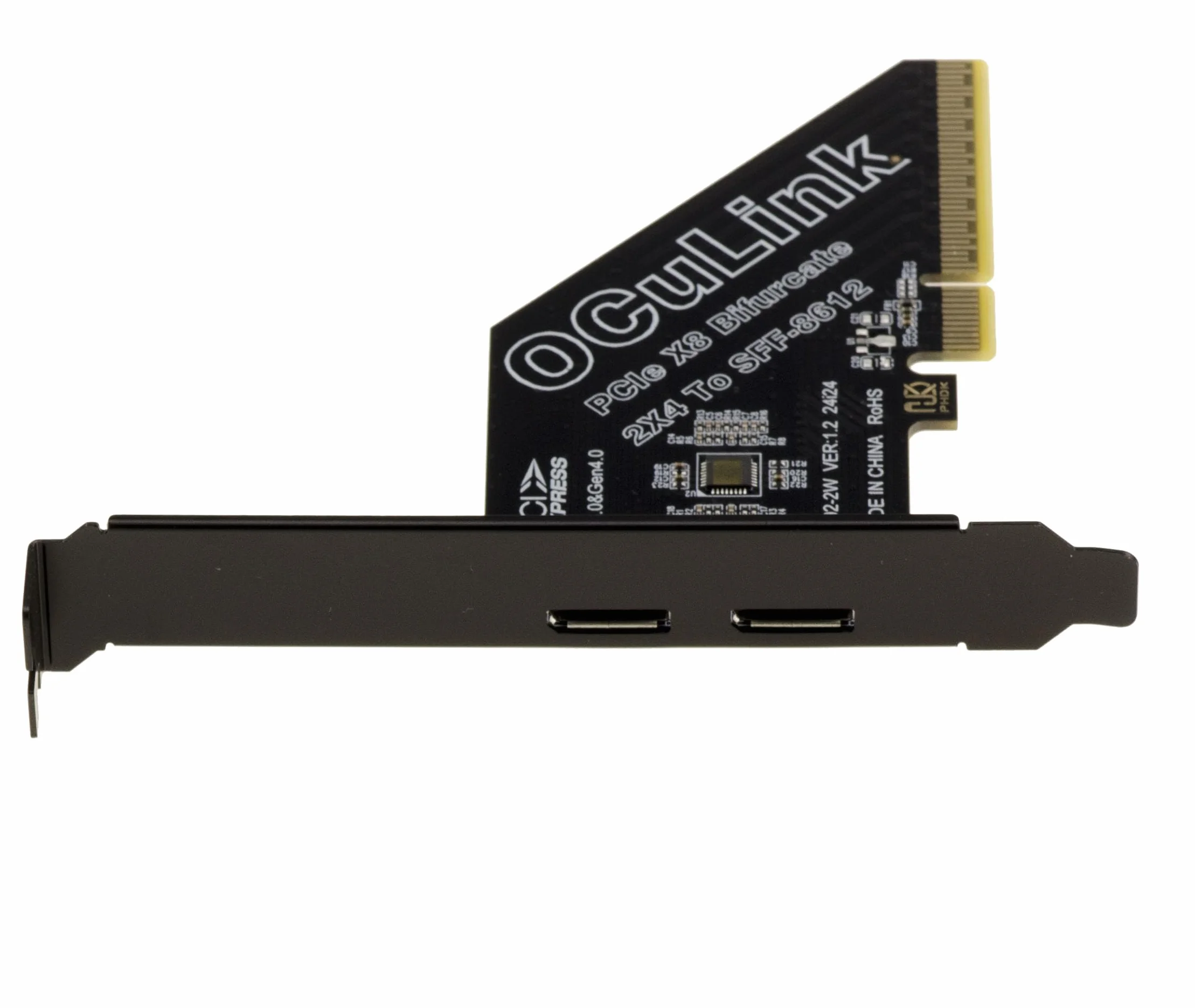 KALEA-INFORMATIQUE Karta kontrolera Oculink SFF-8612 SFF-8611 PCIe Gen 4.0 x8 do 2 portów dla płyty głównej z trybem widełkowym