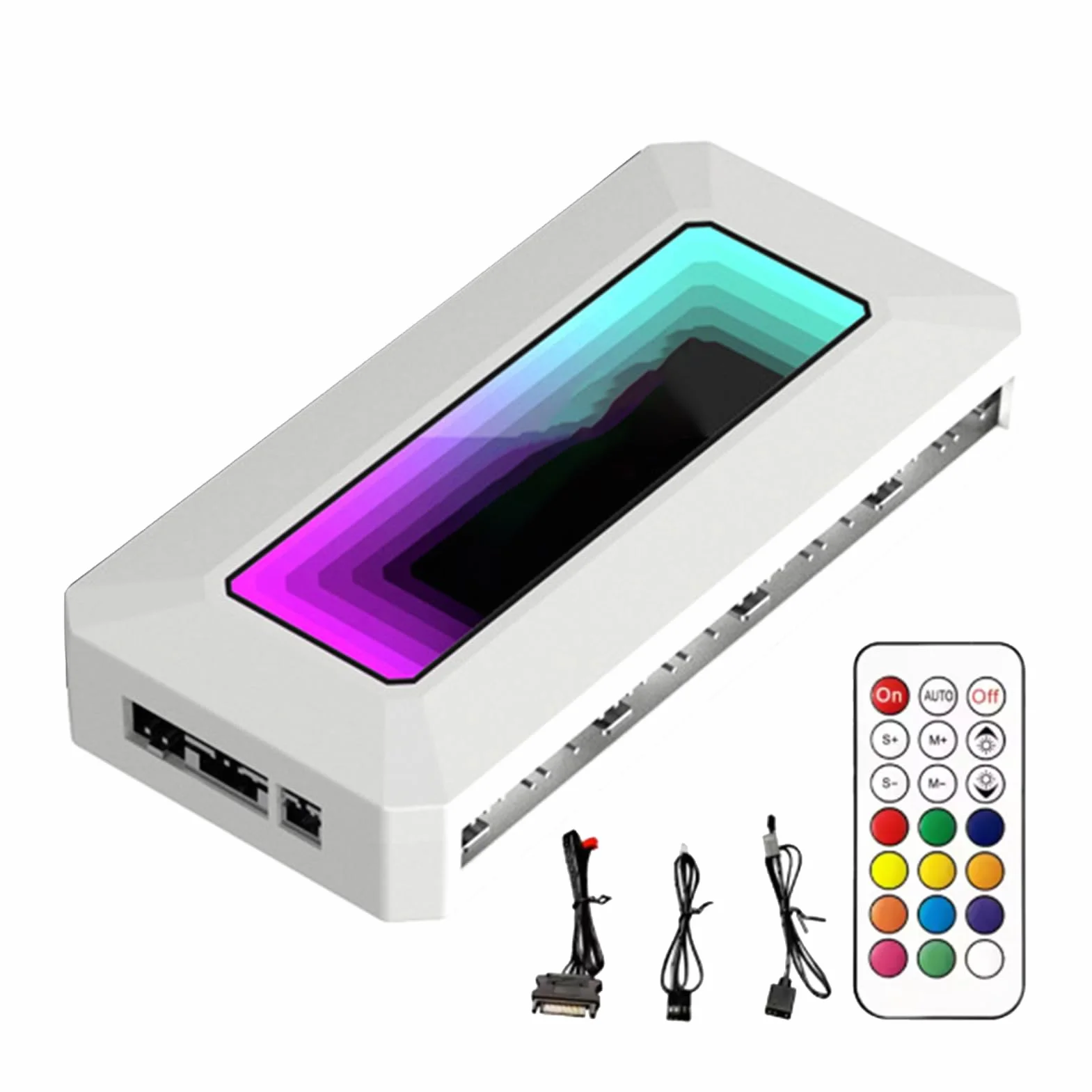 ARGB Controller Hub, 8-Port Motherboard Fan Controller 11.4x5.5x2cm, PWM Smart Temperature Control, Prism Algorithm RGB Splitter for PC Cooling and Customization