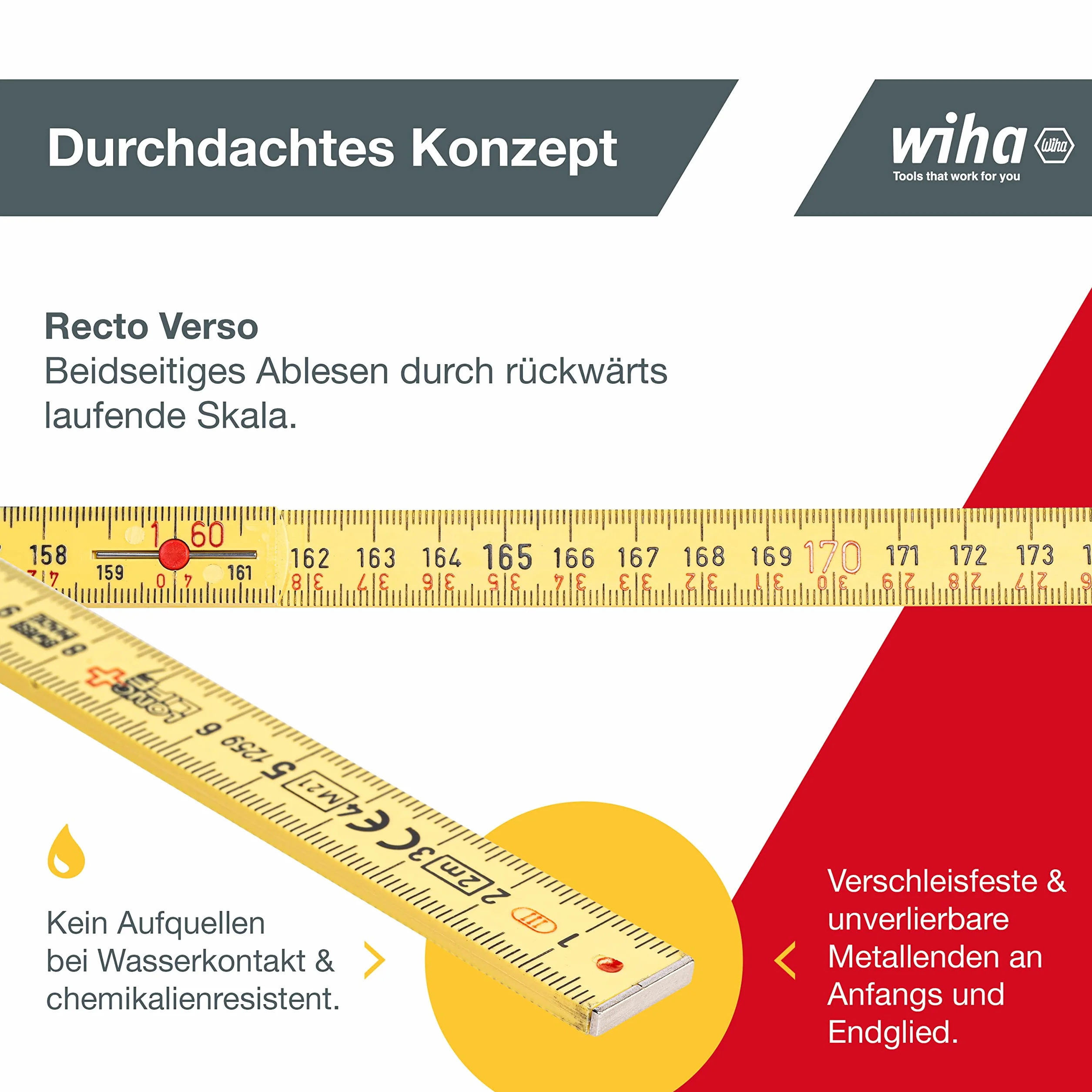Wiha Metrowka Longlife® Plus Composite 2 m skala metryczna, (27055) 10 ogniw