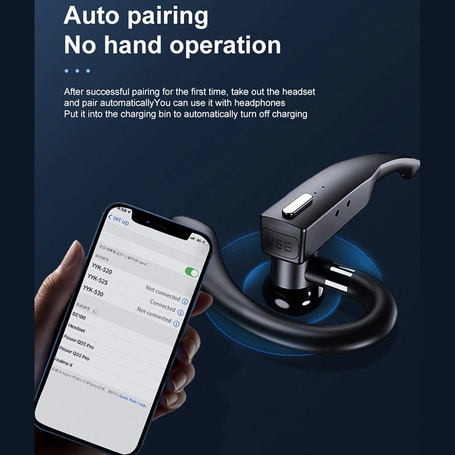 Zestaw Słuchawkowy Bluetooth 5.1 Bezprzewodowy Wodoodporność IPX7 Wbudowany Mikrofon