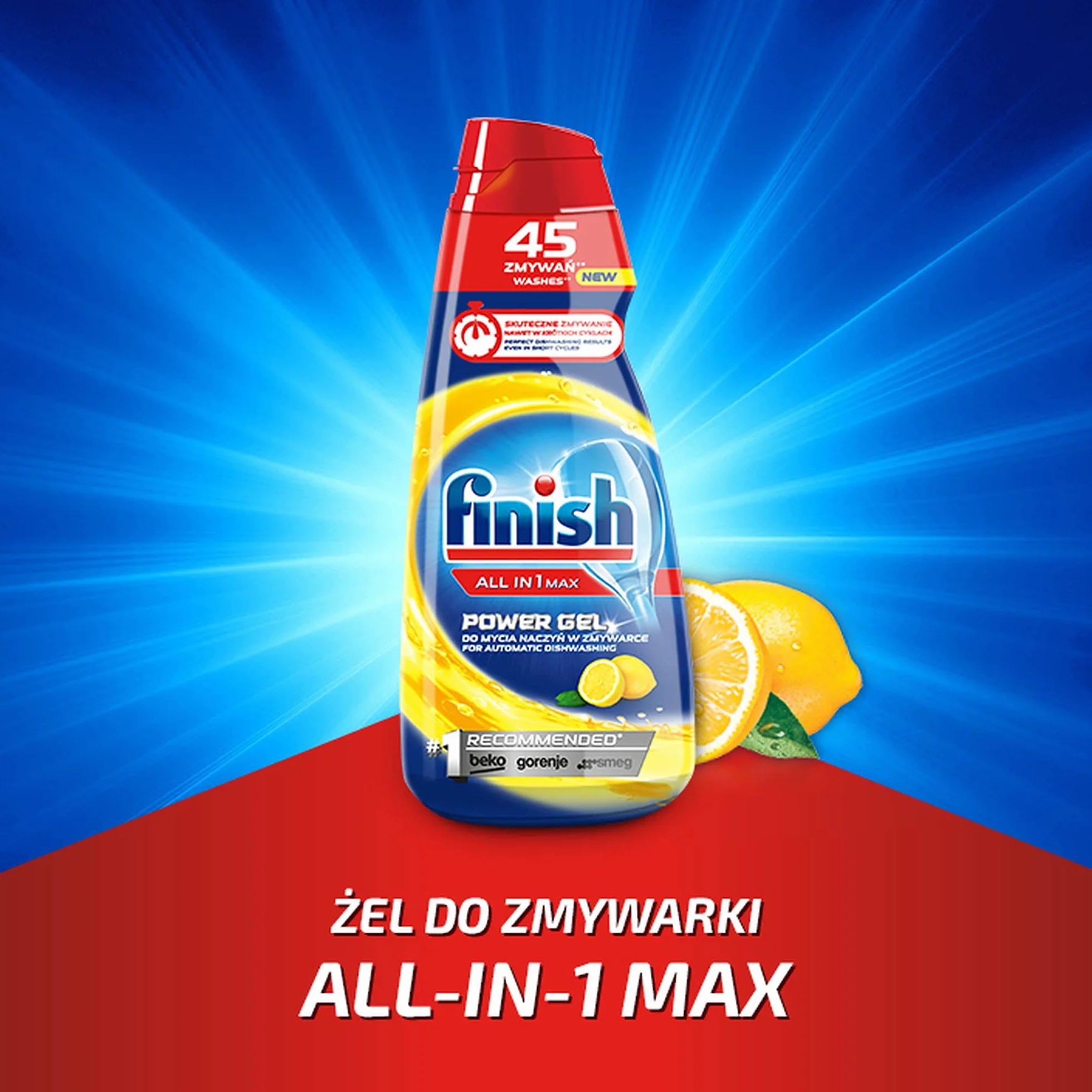 FINISH Żel Power All-in-1 900ml cytrynowy