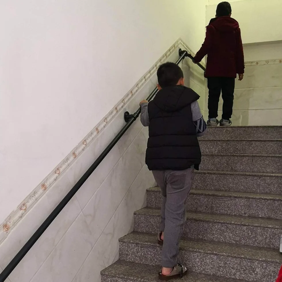30-600 cm poręcz przemysłowa z kutego żelaza, czarna poręcz schodowa, antypoślizgowa poręcz schodowa, zabezpieczenie przed dziećmi