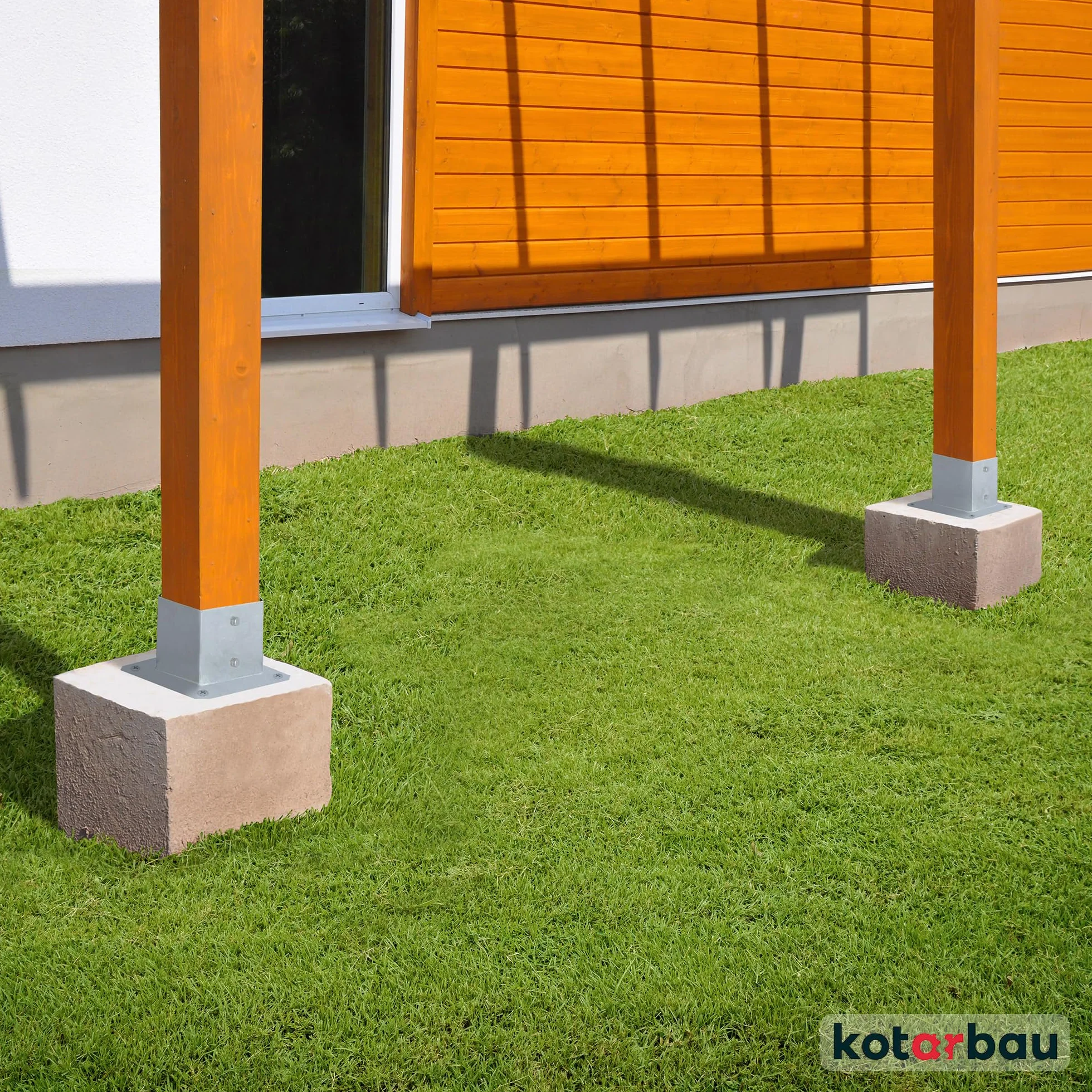 KOTARBAU® Podstawa Słupa Drewnianego Przykręcana - 50 x 50 mm - Kotwa do Ogrodzeń - Wspornik do Słupka do Wiaty Altany