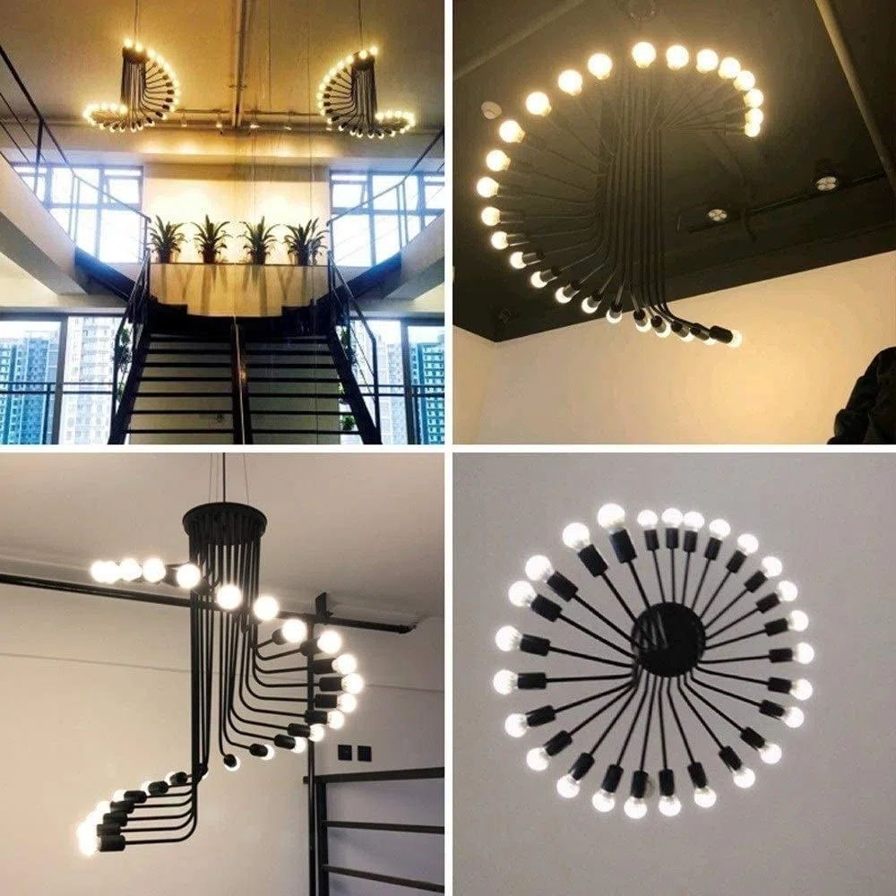 26-lampowa przemysłowa lampa wisząca