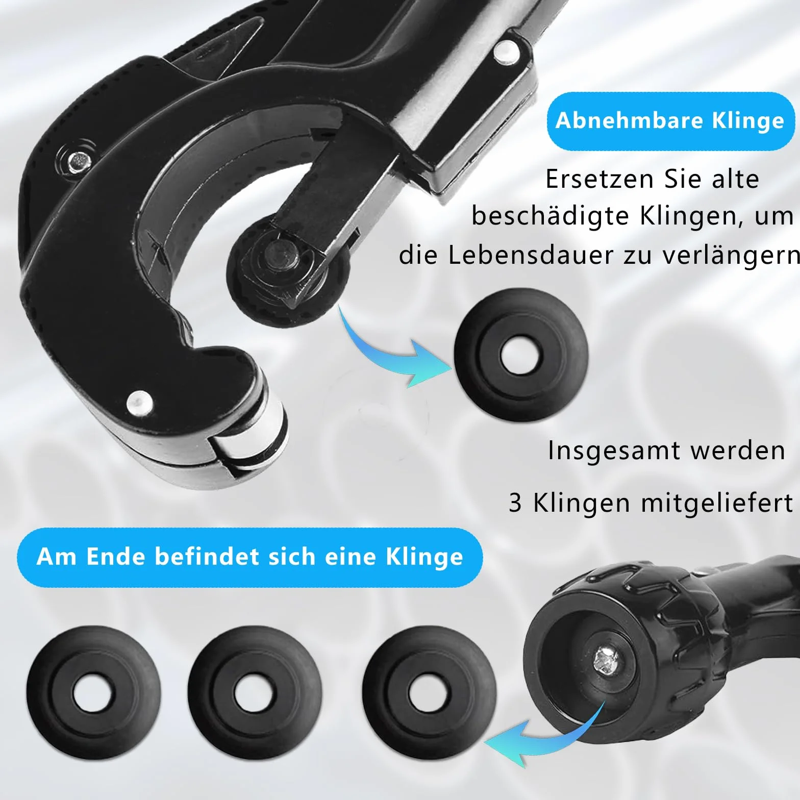 Obcinak do rur Ø3-35 mm, Pipe Cutter z odgrataowaniem i 3 zapasowymi kółkami tnącymi, zapasowe kółko tnące z miedzi i aluminium, nadaje się do projektów sanitarnych, budowlanych i majsterkowania