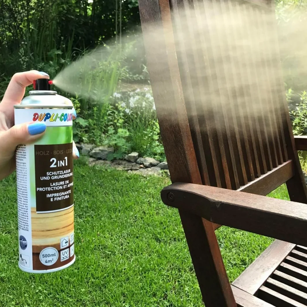 DUPLI-COLOR 391545 lazura ochronna do drewna w sprayu, przezroczysta, 500 ml