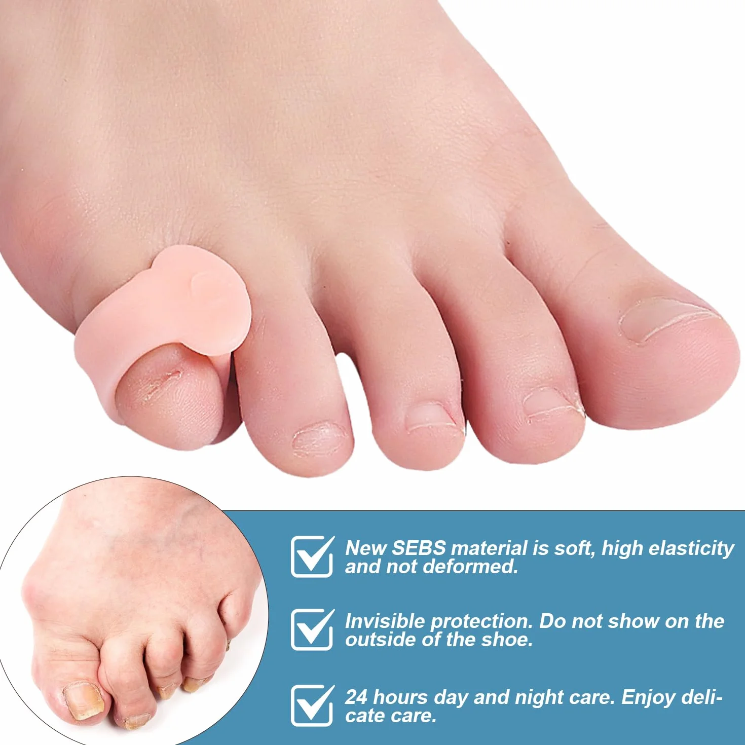 10 sztuk separatorów palców żelowy silikonowy separator palców mały palec separator palców silikonowy separator palców Hallux Valgus separator palców separatory separator palców dla