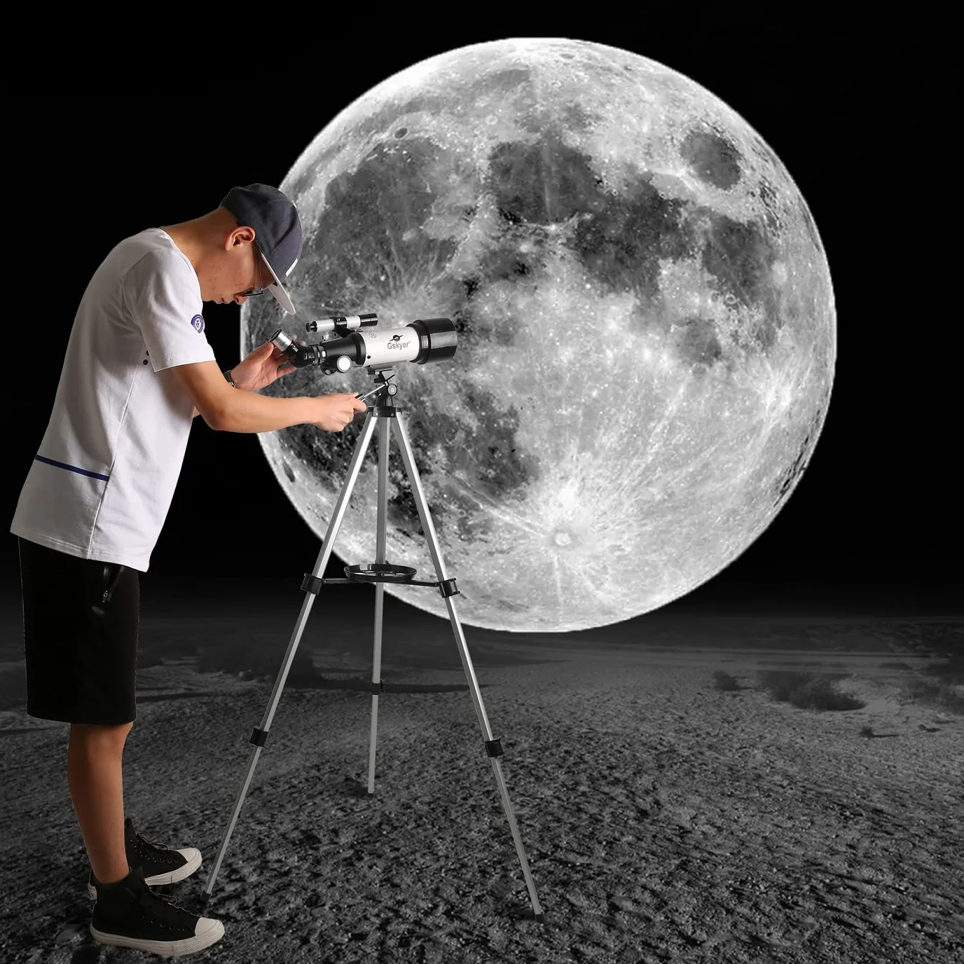 Gskyer Teleskop 70 mm 400 mm AZ-Mount Astronomiczny Refrakcyjny dla Dzieci i Początkujących