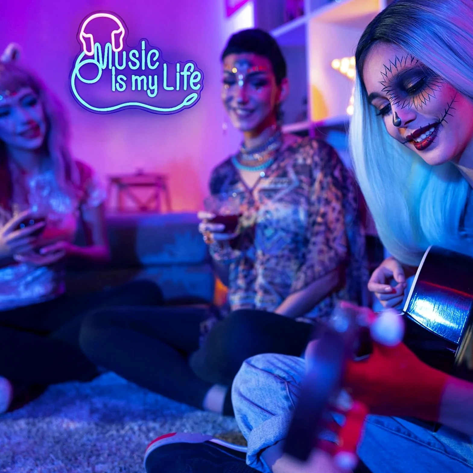 muzyka to moje życie neon led słuchawki neony znaki sypialnia pokój dziecięcy studio muzyczne klub impreza muzyczna muzyka na żywo nocny wystrój usb zasilany neonem