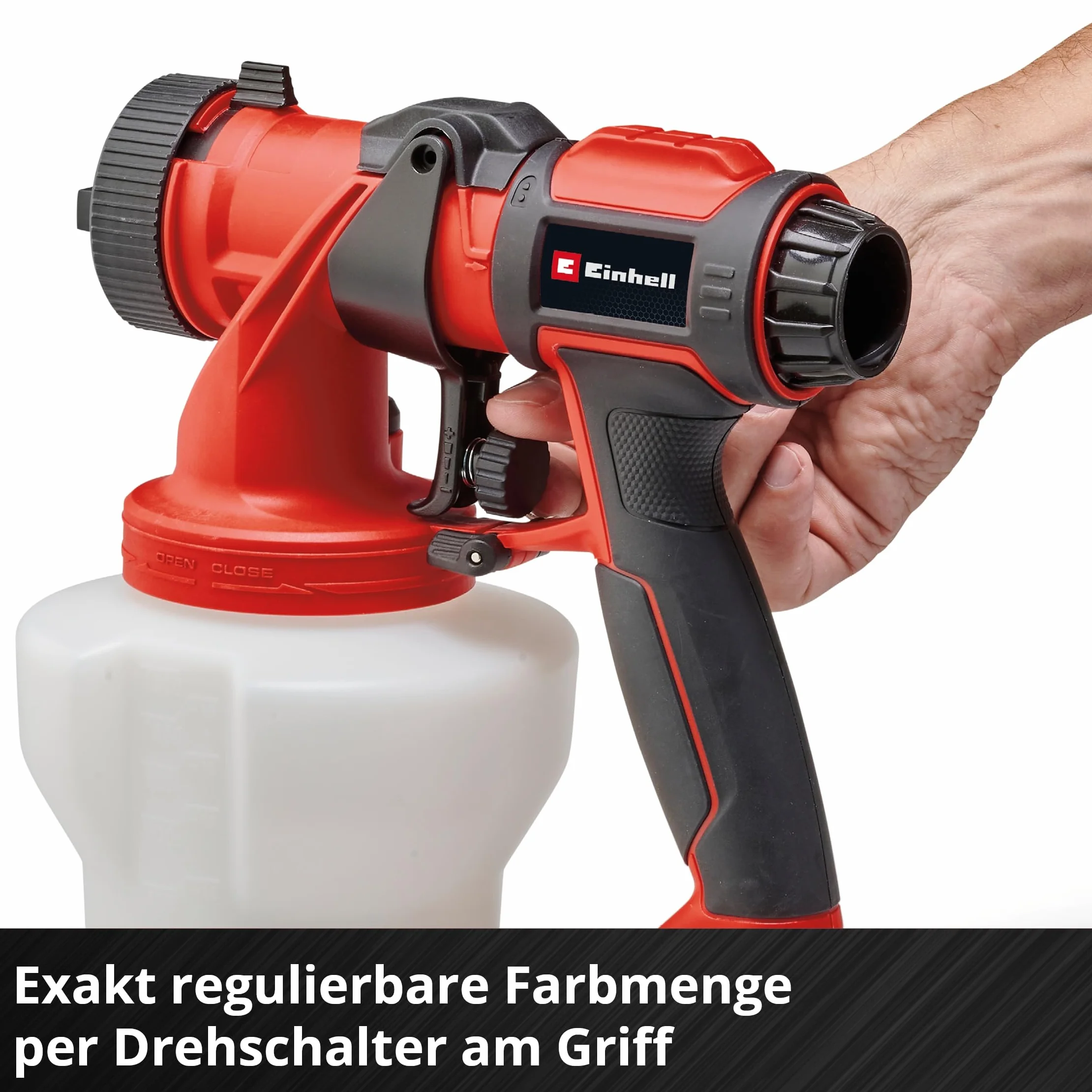 Einhell TE-SY Bezprzewodowy opryskiwacz farb 18/90 Li-Solo Power X-Change (18 V, przepływ 1000 ml/min, zbiornik 1200 ml, regulowany przepływ powietrza/ilość farby z akcesoriami, bez baterii)