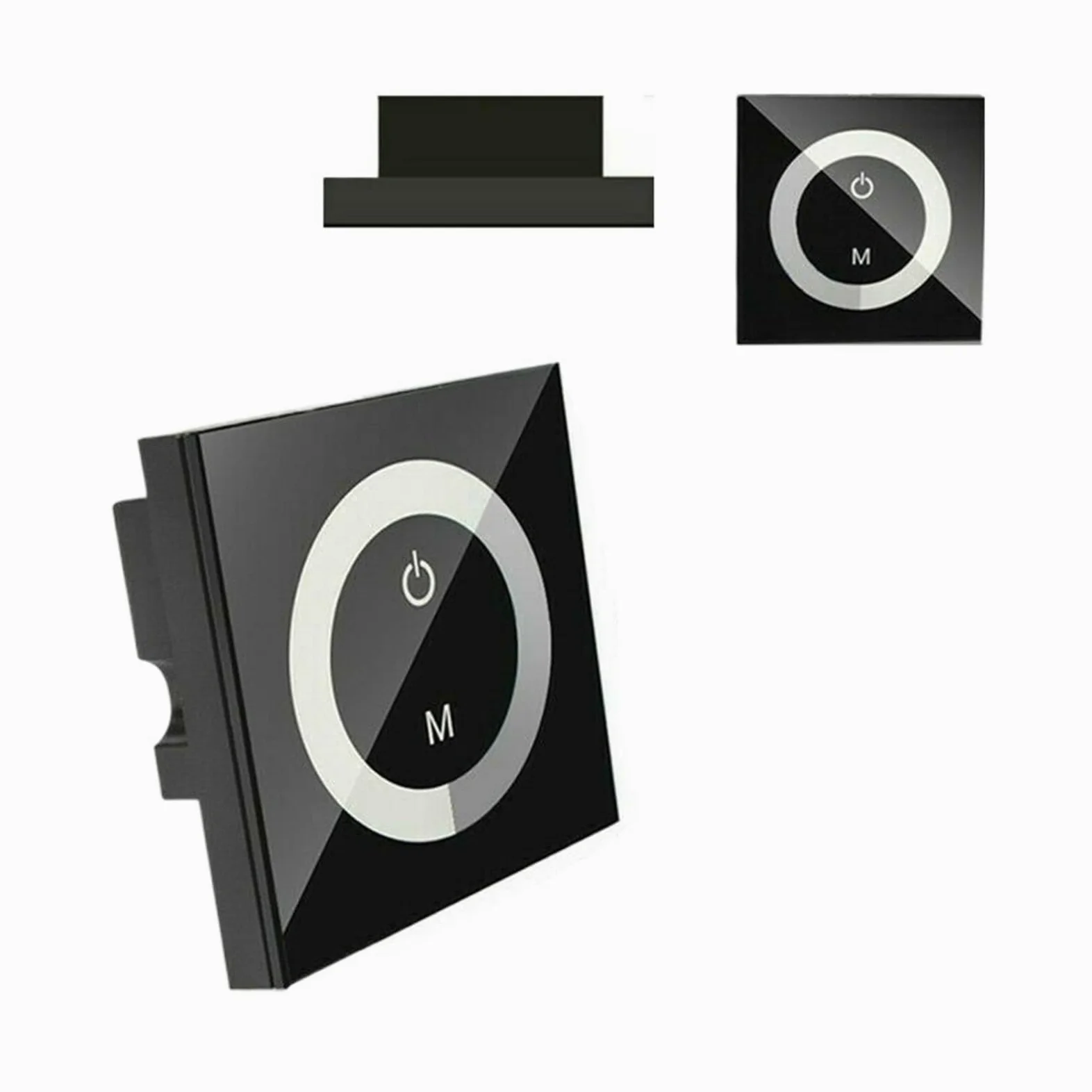 Inteligentny włącznik światła, 12V-24V Panel dotykowy Diody LED Ściemniacz Inteligentny kontroler montowany na sprzęcie DC(Black)