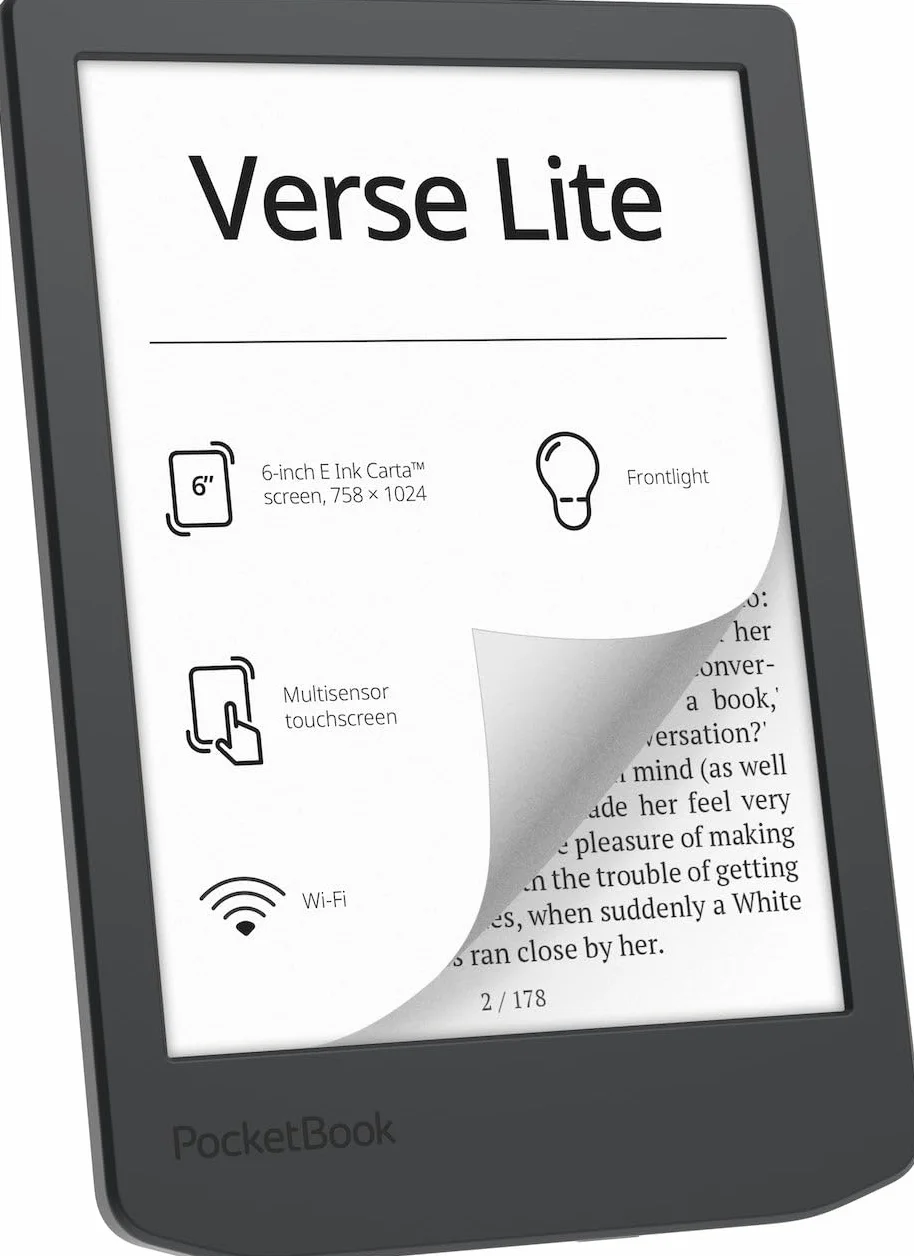 PocketBook Verse Lite Czytnik E-Booków 6 Cali E-Ink Carta Podświetlenie Wi-Fi 25 Formatów DRM