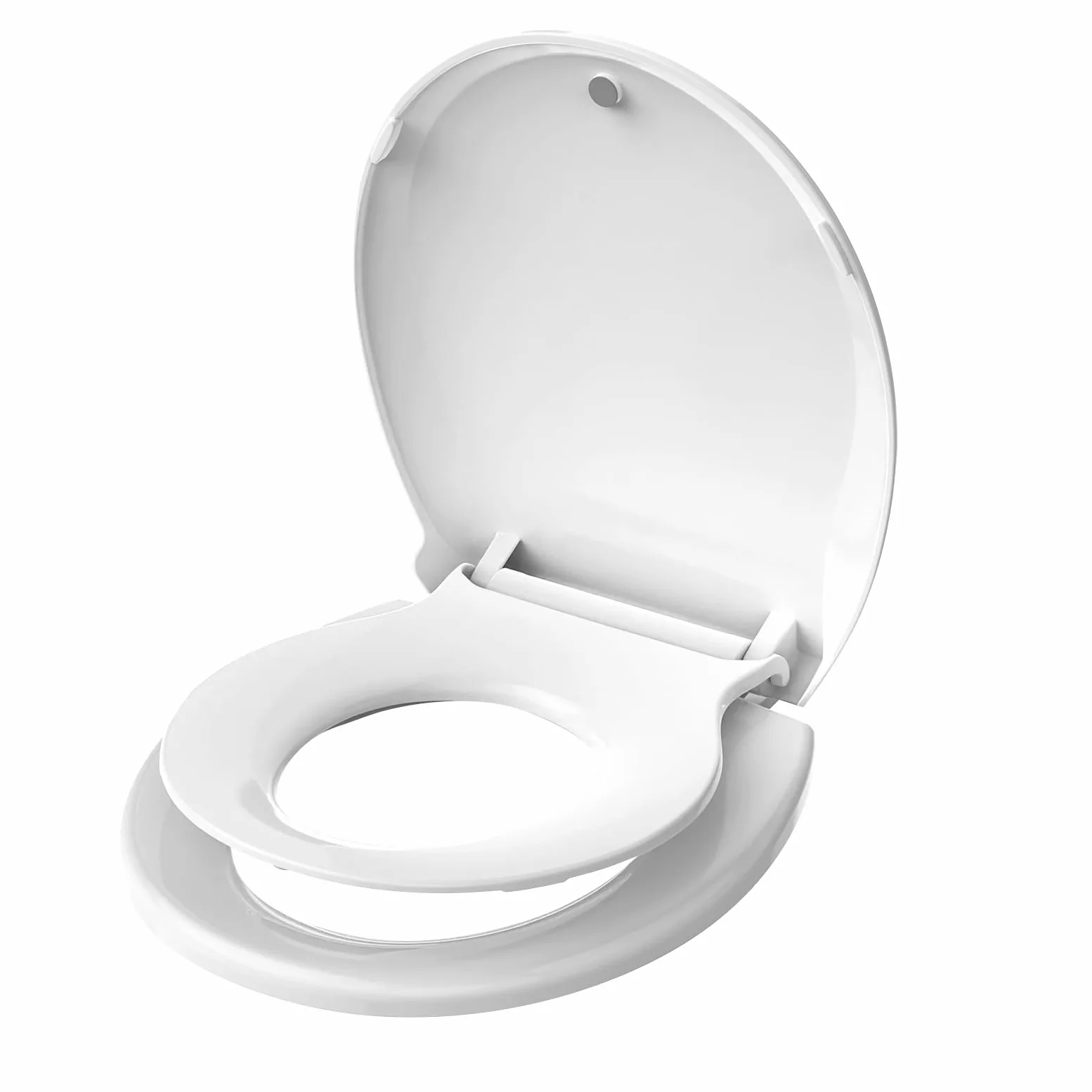 Aünsffer Deska sedesowa dla malucha z siedziskiem do nauki korzystania z nocnika, okrągła 42 w 1, deska sedesowa 2 w 1, zdejmowana, miękkie zamykanie + łatwe czyszczenie, bezpieczny materiał PP, biała