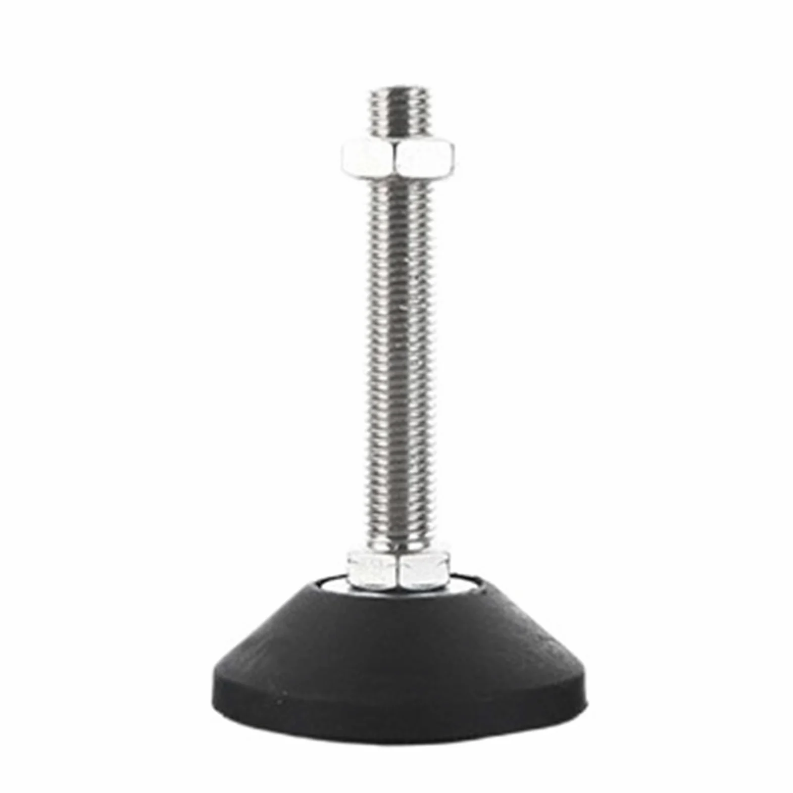 2 szt. Regulowane nóżki do wspornika poziomowania mebli | Profil aluminiowy z nasadką stałą ze śrubą łączącą z matą z tworzywa sztucznego, zakres wysokości 13–63 mm(100 M20x150)