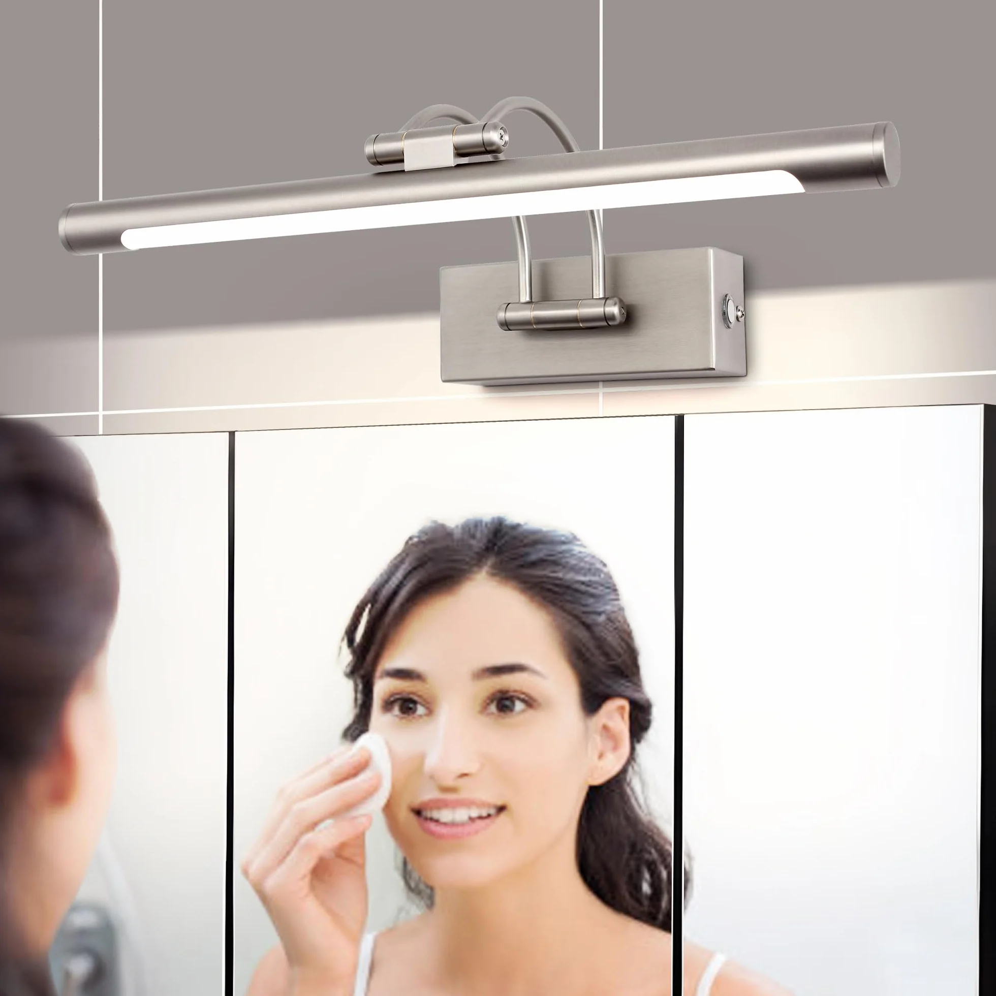 MantoLite Ściemnialna lampa ścienna LED 40 cm 10 W 3000K/4500K/6000K niklowane