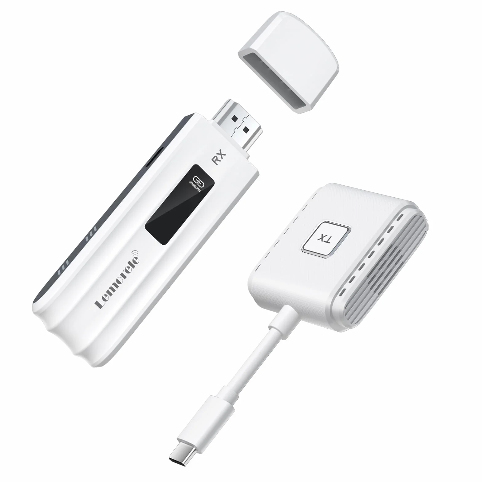 Lemorele Bezprzewodowy transmiter HDMI USB-C 50 m 5 G do MacBooka iPhone 15 laptopa
