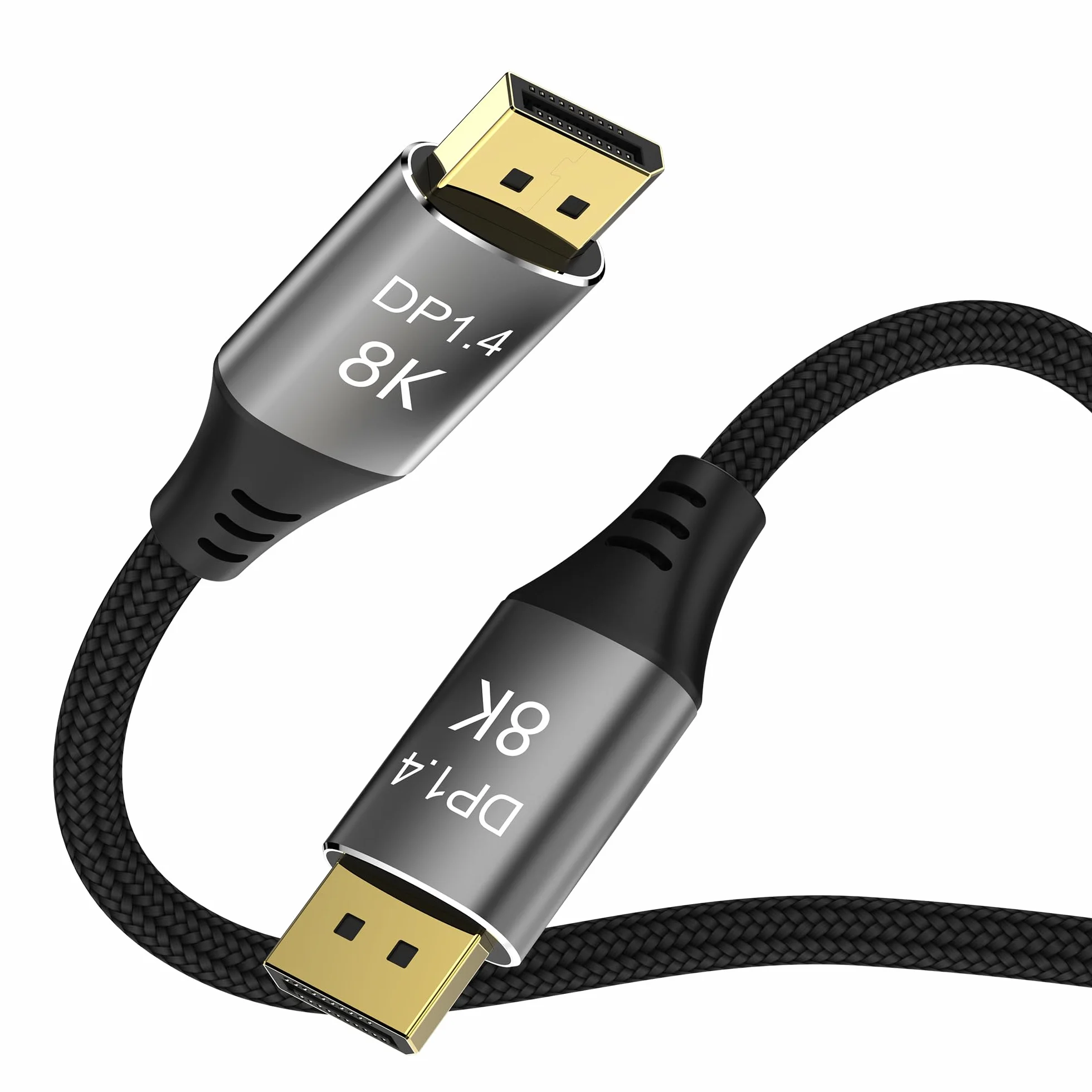 PremiumCord Kabel 8K DisplayPort 1.4 M/M 3 m, Męski do Męskiego, 32,4 Gbit/s, Wideo UHD 8K@60Hz, 5K@60Hz, 4K@144Hz, HDCP 2.2, Pozłacane Złącza, Pleciony Kabel Tekstylny