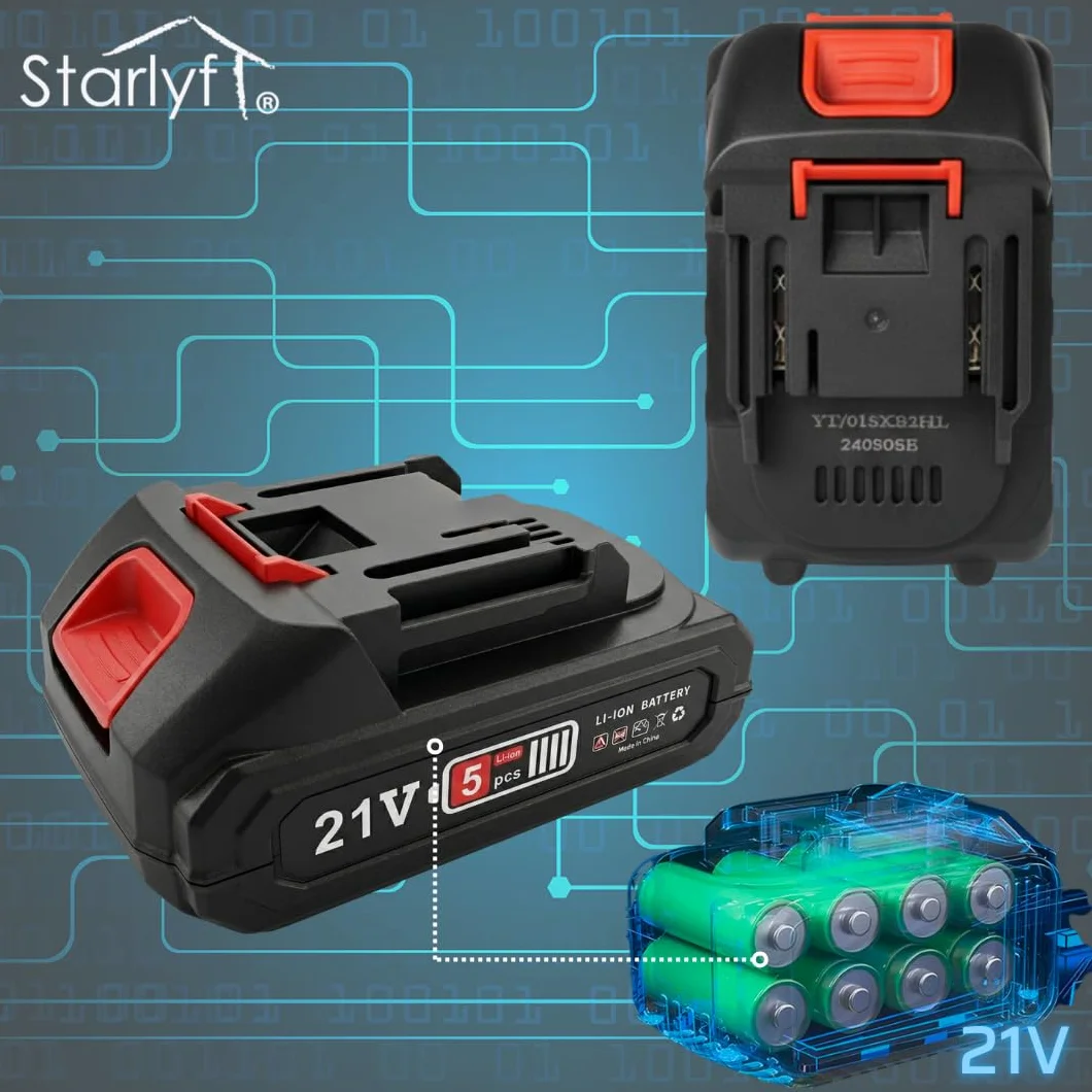 STARLYF Akumulator litowo-jonowy do myjki wysokociśnieniowej High Pressure Cleaner, 21 V, 1500 mAh (maszyna nie jest dołączona)