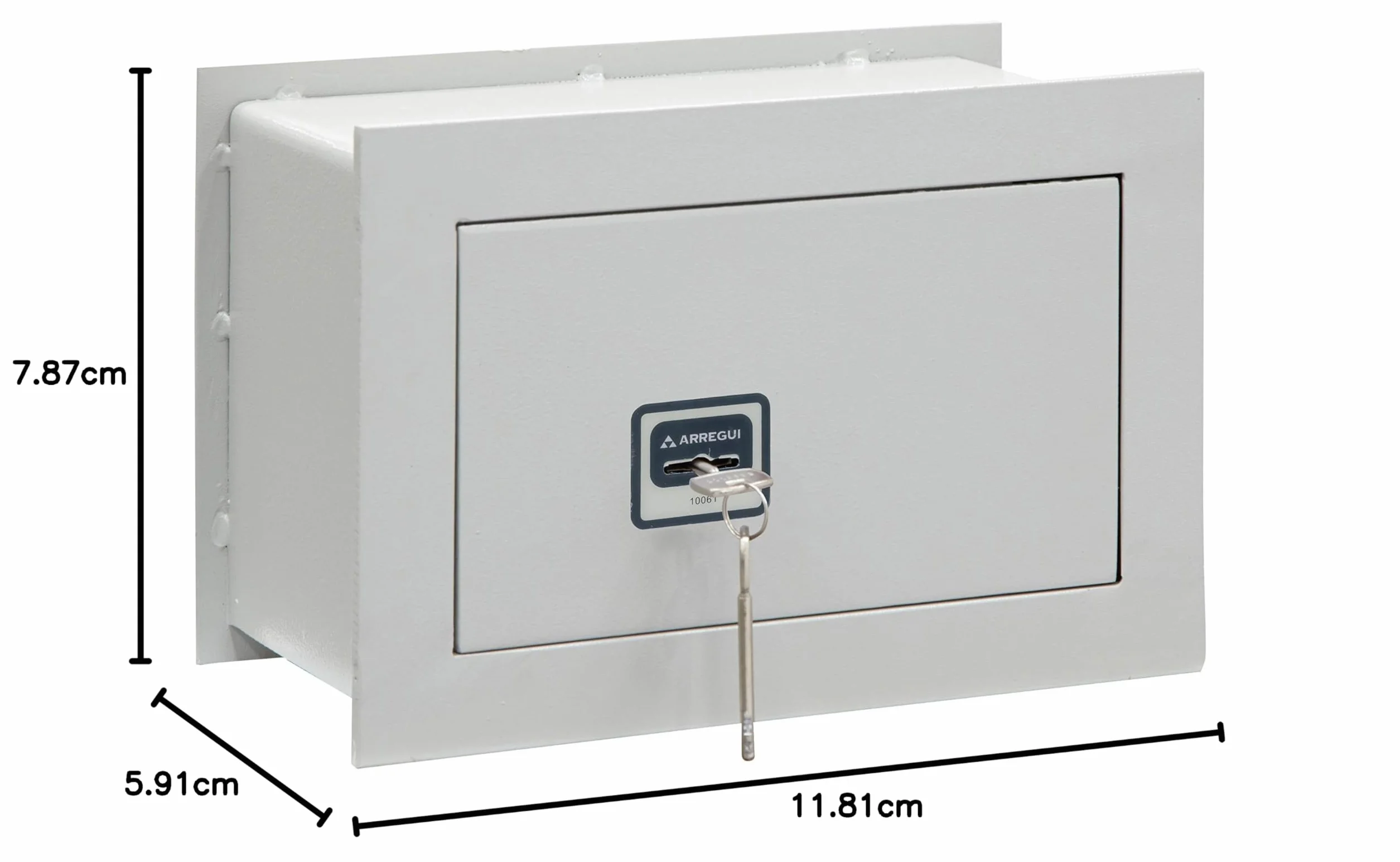 Arregui BC/1 Ideal-5 271311 sejf ścienny, grubość 5 mm, zamek na klucze, 20 x 30 x 15 cm, 5 l, jasnoszary, 20 x 30 x 15 cm