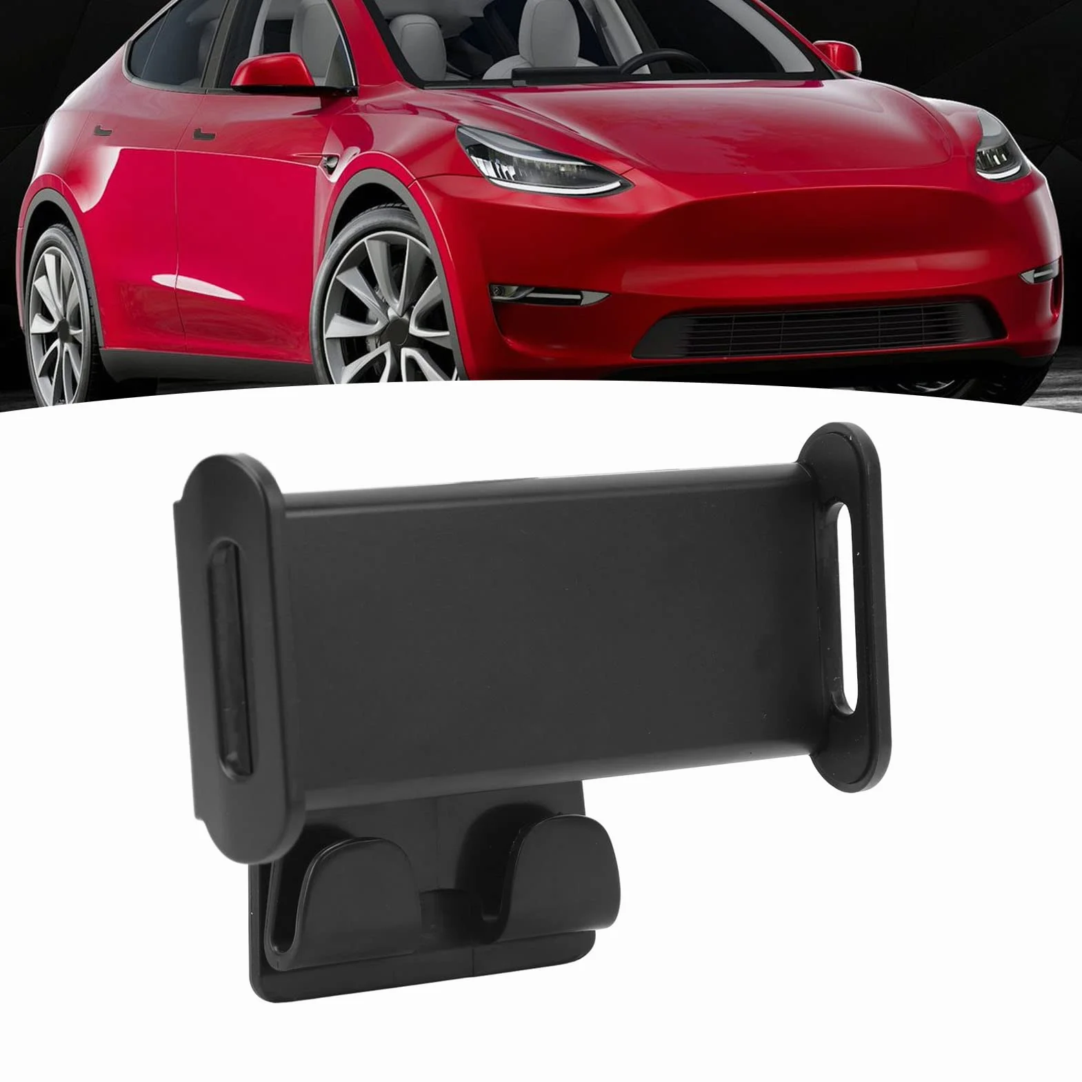 Uchwyt na Tablet za Zagłówkiem Samochodu Tesla 3, 4,7-12,9 cala, Port Ładowania, Czarny