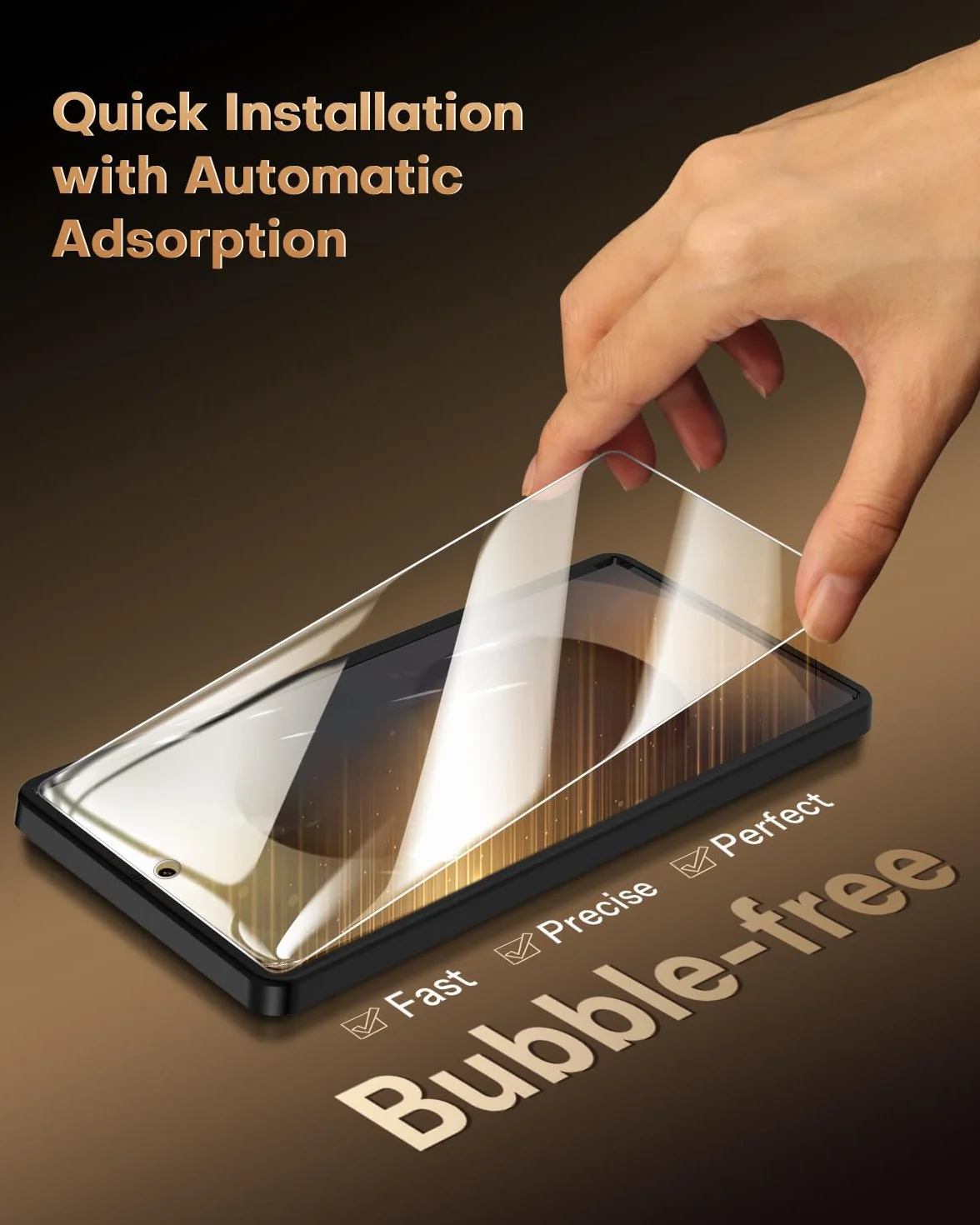 OMOTON szkło hartowane do Samsung Galaxy S25 Ultra, 3 folie + 2 osłony obiektywu, odblokowanie linii papilarnych