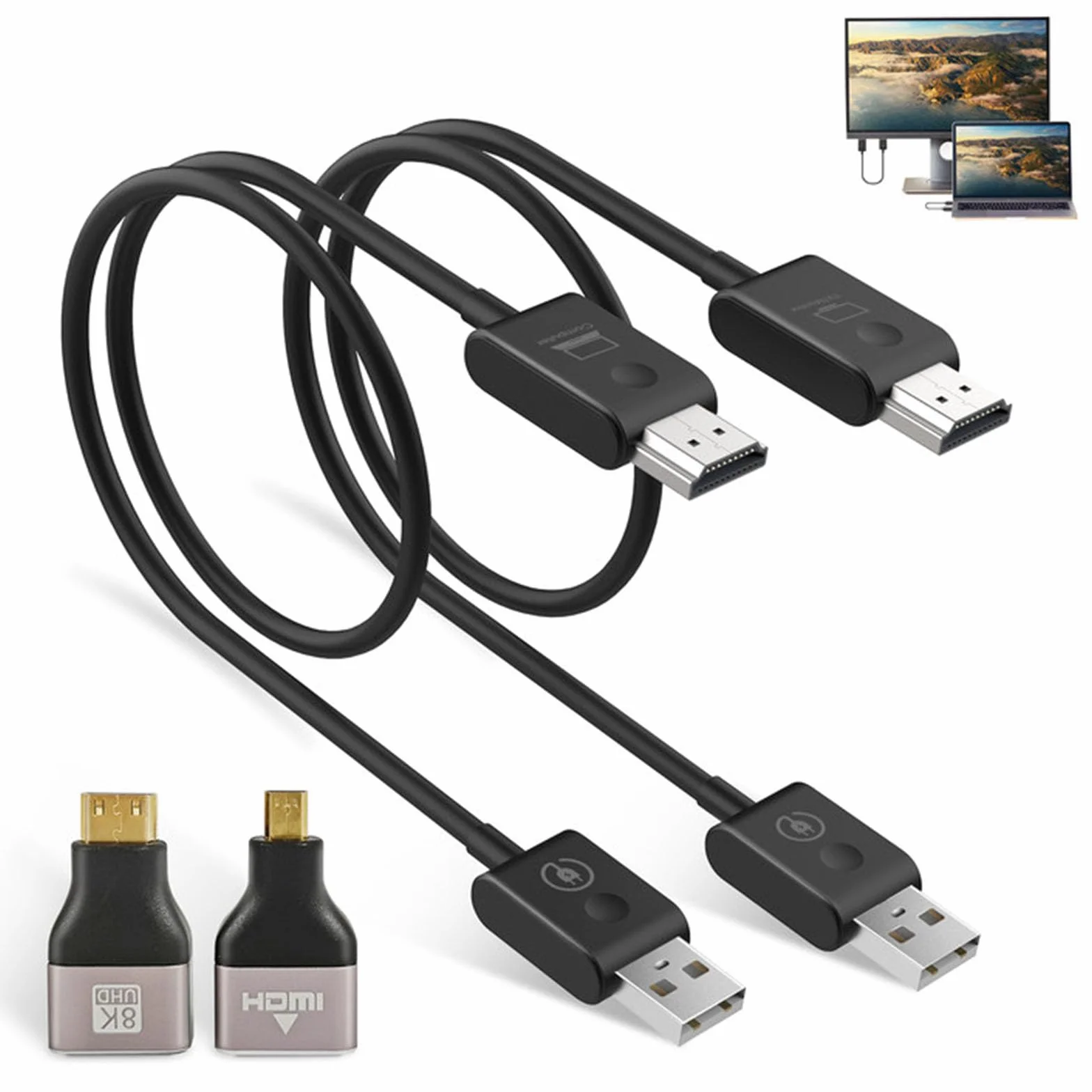 Moman Bezprzewodowy HDMI CS6, 1080P Nadajnik i Odbiornik 50m/165FT 5Ghz Wireless Video Projection dla Monitor PC HDTV Kamera PS4 Projektor