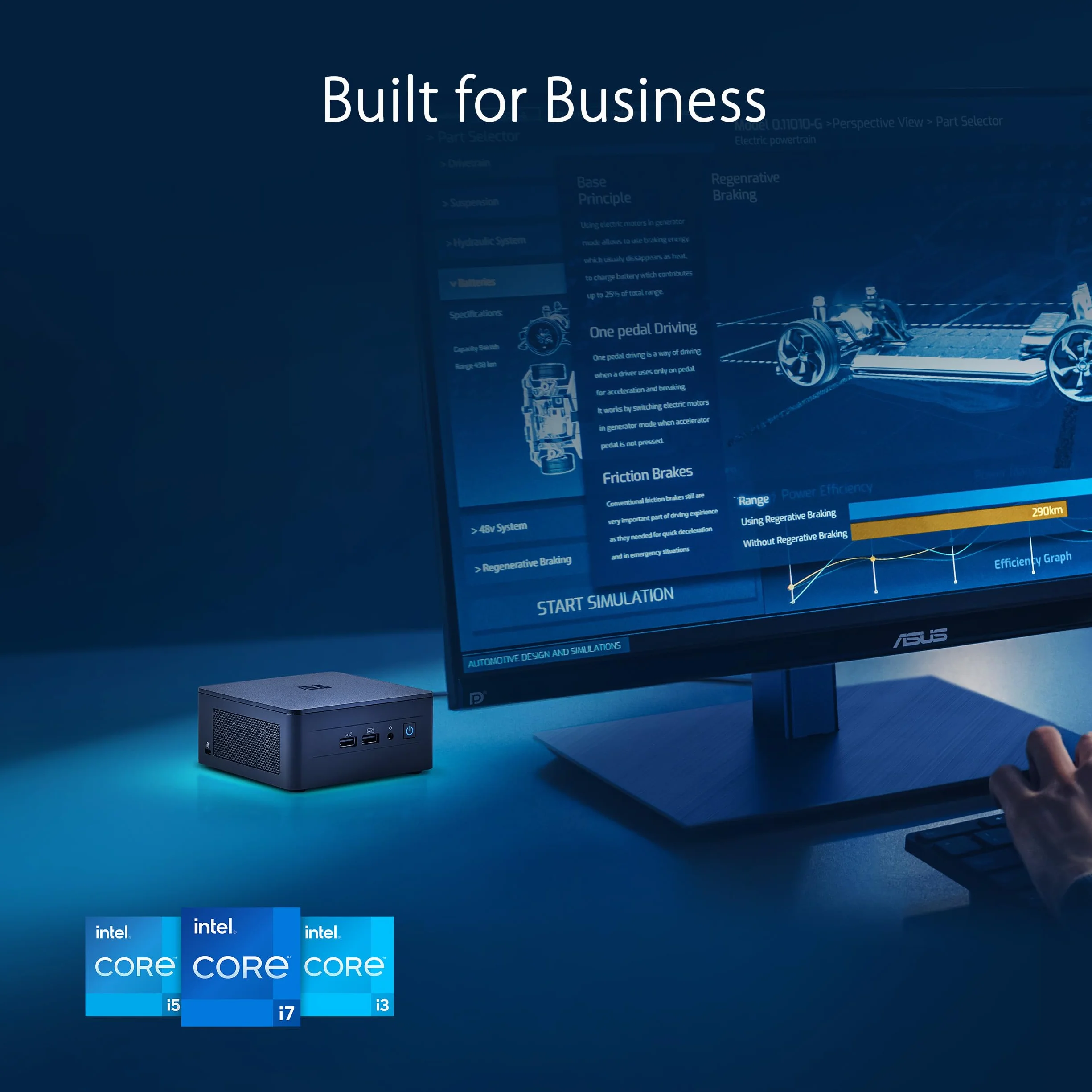 ASUS NUC 13 Pro komputer stacjonarny Barebone (Intel Core i3-1315U, Intel UHD Graphics, bez pamięci, bez pamięci masowej, bez systemu operacyjnego, z kablem zasilającym)