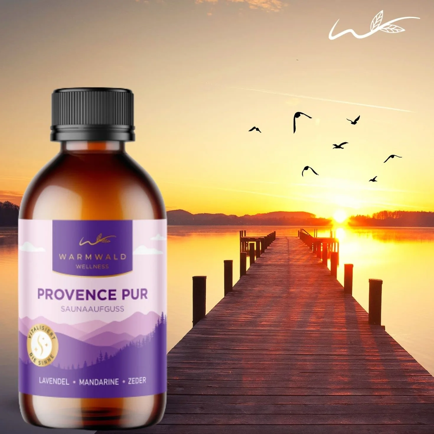 Napar do sauny – środek do zaparzania sauny z naturalnymi olejkami eterycznymi – olejek do sauny – zapach lawendy, mandarynki, cedru (Provence PUR – 100 ml)..