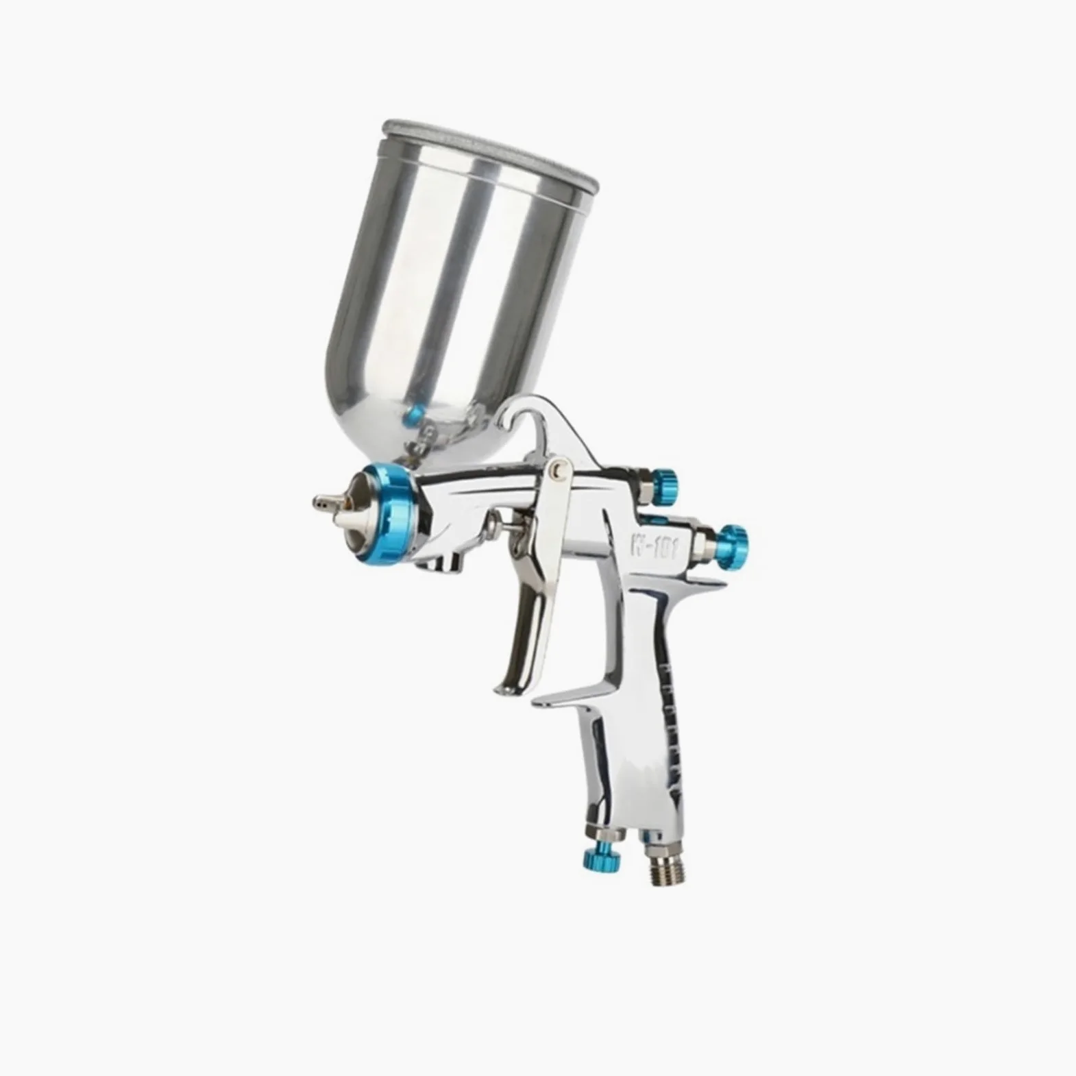 Pistolet natryskowy, Pistolet natryskowy 400CC Plastikowy garnek Metalowy kubek 1,3/1,8 mm W101 Autentyczny opryskiwacz Farba pneumatyczna Narzędzie do aerografu | 134G Metal pot