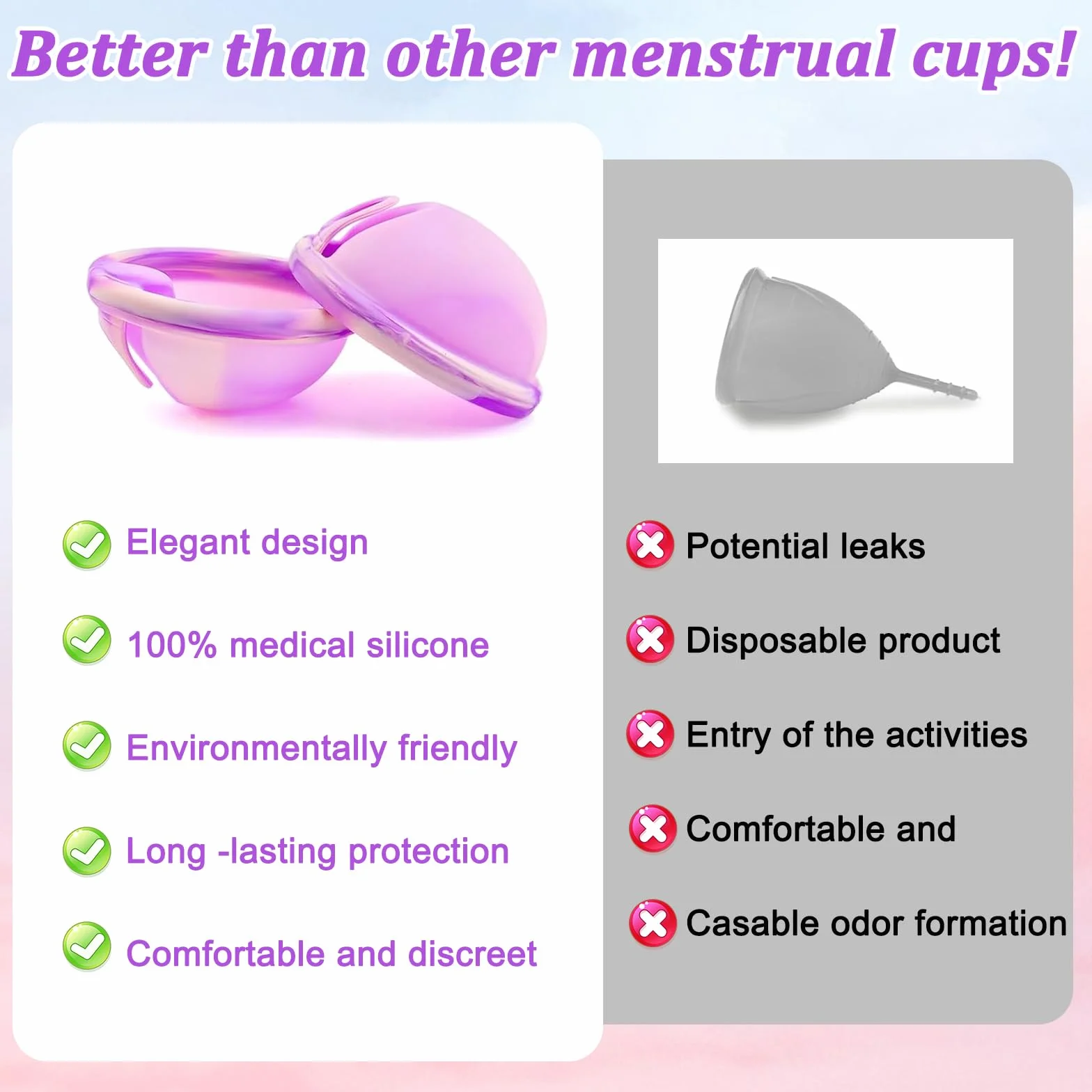 2 kubki menstruacyjne, menstruacyjne, miseczki menstruacyjne, dla kobiet i mężczyzn, odpowiednie dla aktywnych kobiet, podczas uprawiania sportu, pływania i aktywności intymnych (S+L)