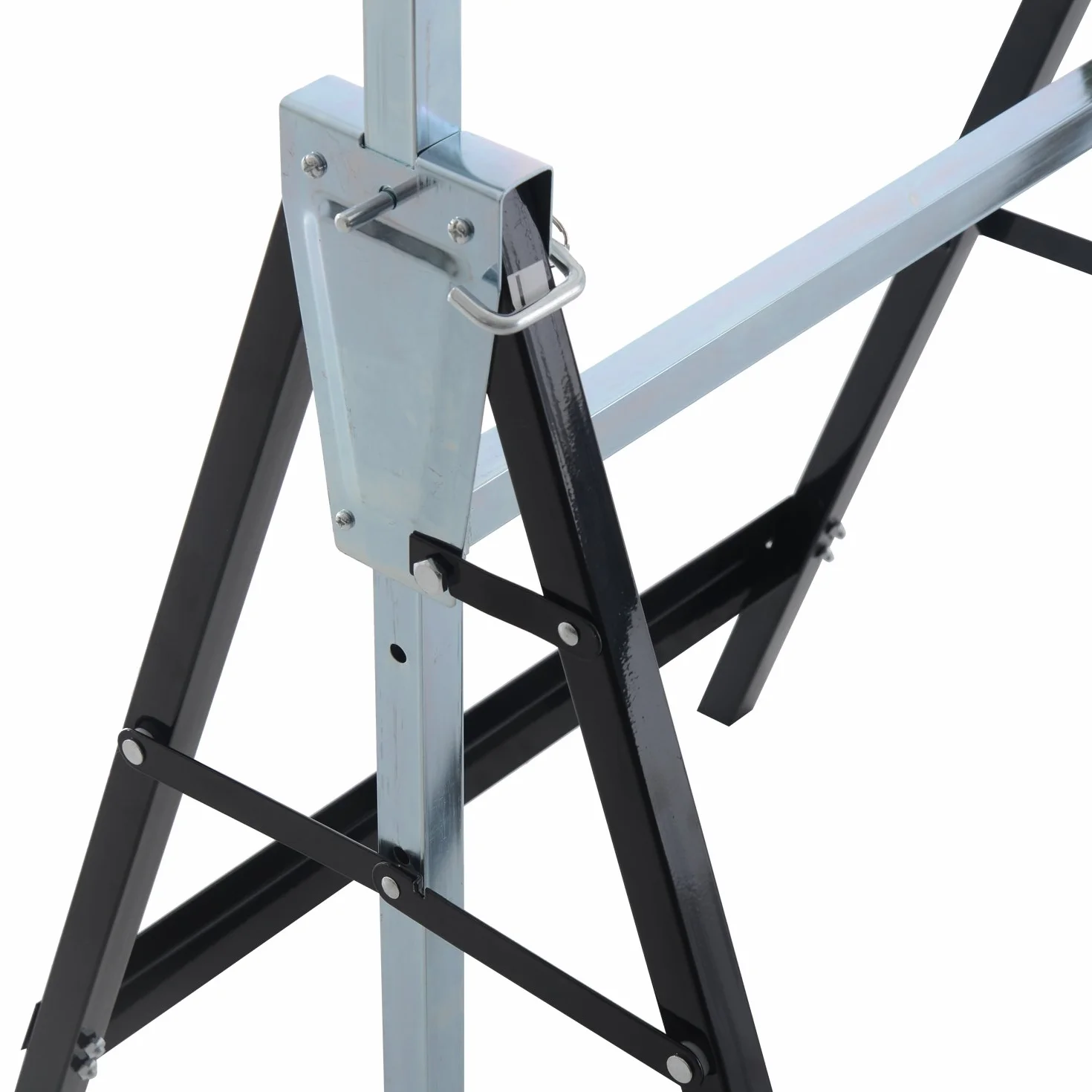HOMCOM 2-częściowy zestaw koziołów roboczych, obciążenie do 200 kg, składany kozioł do piłowania, regulacja wysokości 80-130 cm, stojak rusztowania ze stali, kozioł podporowy, czarny