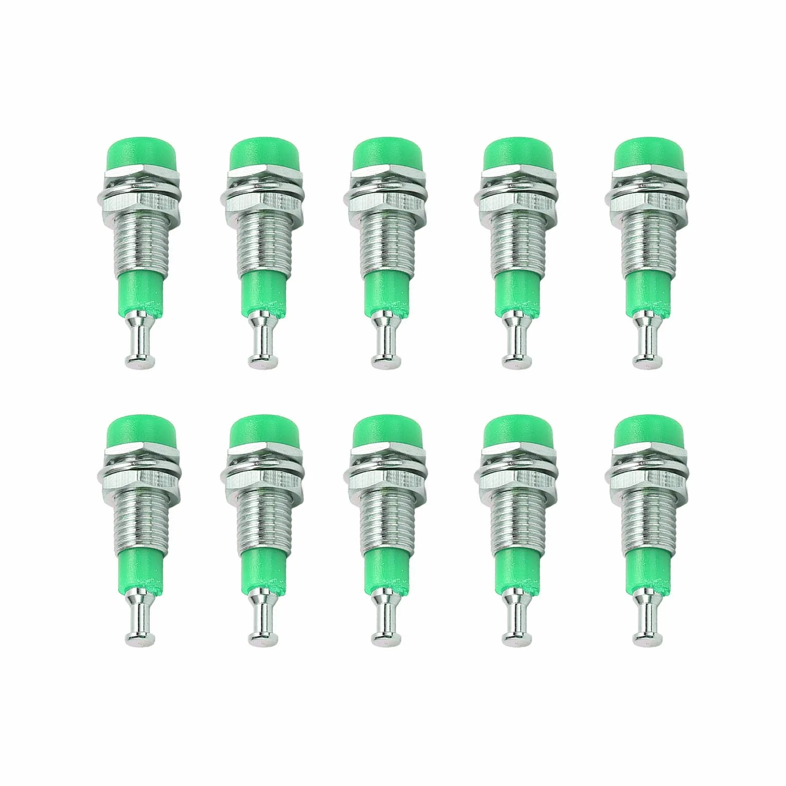 Gniazdo Bananowe 2mm żeńskie Panel 10 Sztuk Złącza DIY Adaptery Montażu Zielony