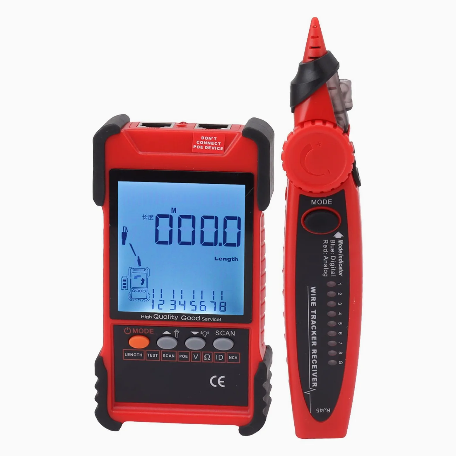 Yctze ET616 Multimetr Testera Kablowego z LCD w Celu Sortowania i Konserwacji - Czerwony (czerwony)