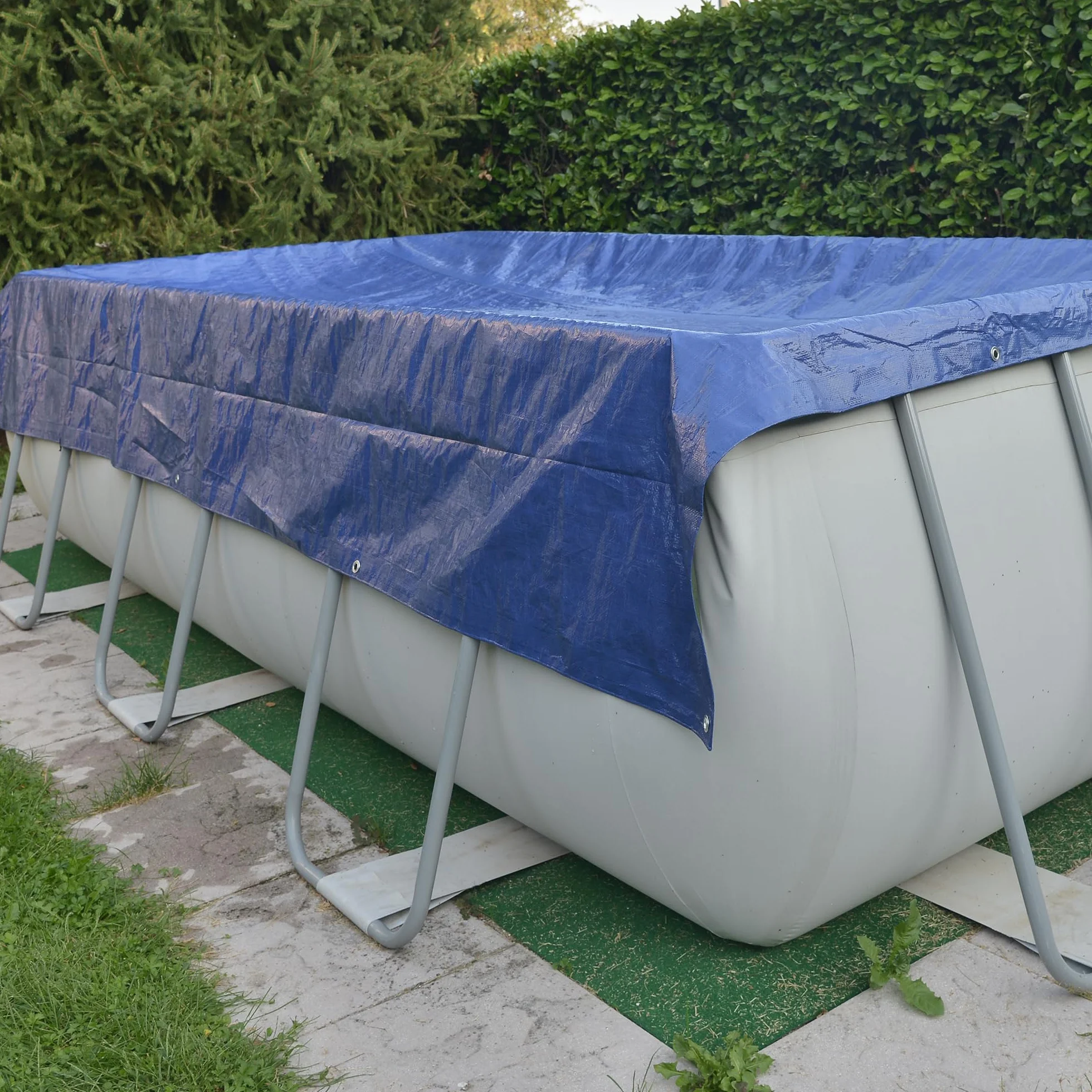 Tenax Plandeka okryciowa z oczkami, 3,00 x 5 m, zielono-niebieska, 90 g/m², plandeka ochronna na drewno, meble ogrodowe, samochody, baseny, łodzie, pole kempingowe, plandeka ochronna z metalowymi