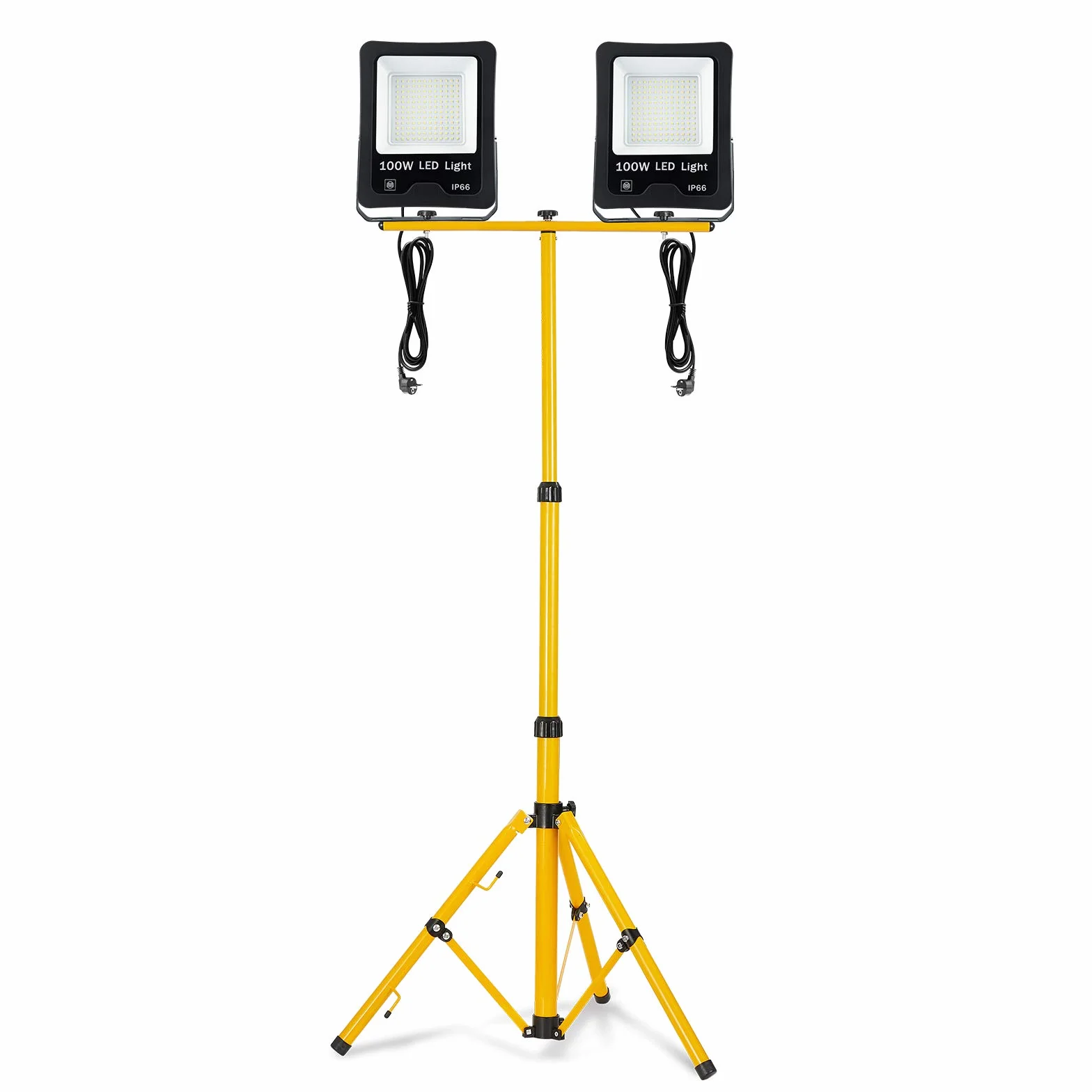 Froadp 2x100W Reflektor LED z Podstawką na Statyw Lampa Robocza w Obudowie Aluminiowej Reflektor Budowlany z Ochroną Odgromową IP66 Wodoodporny Zestaw Reflektorów Roboczych LED (Ciepły Biały)
