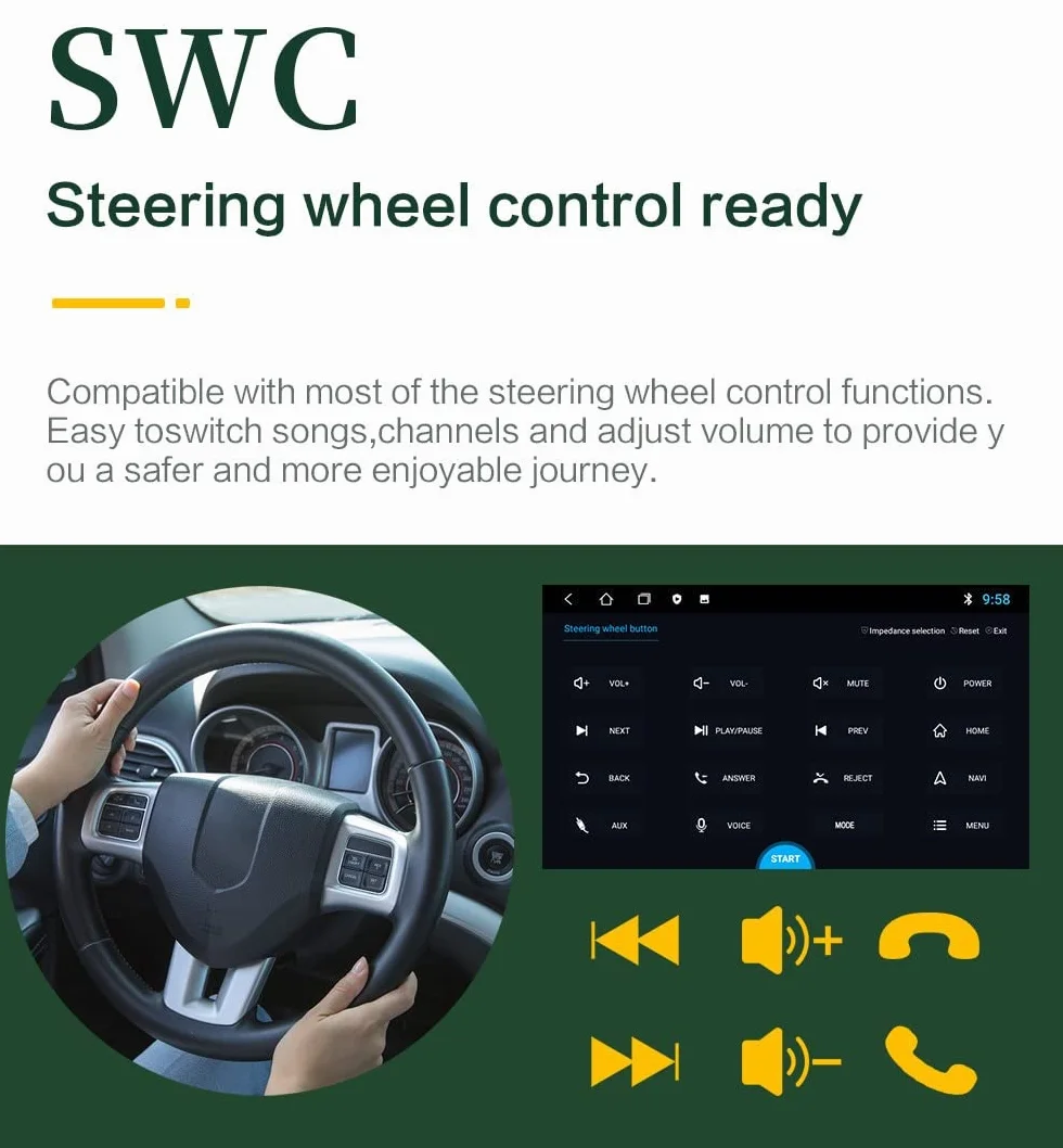 Samochód Android 10 Multimedia 2 DIN Radio GPS Nawigacja Ford Kuga Escape 2013-2016 4G 8Core 64G