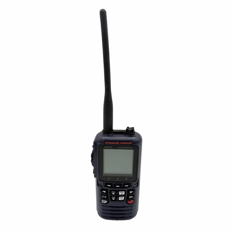 Standard Horizon HX891BT/E pływające radio morskie VHF, 6 W, nawigacja GPS, wodoodporność IPX8, Bluetooth (granatowe)