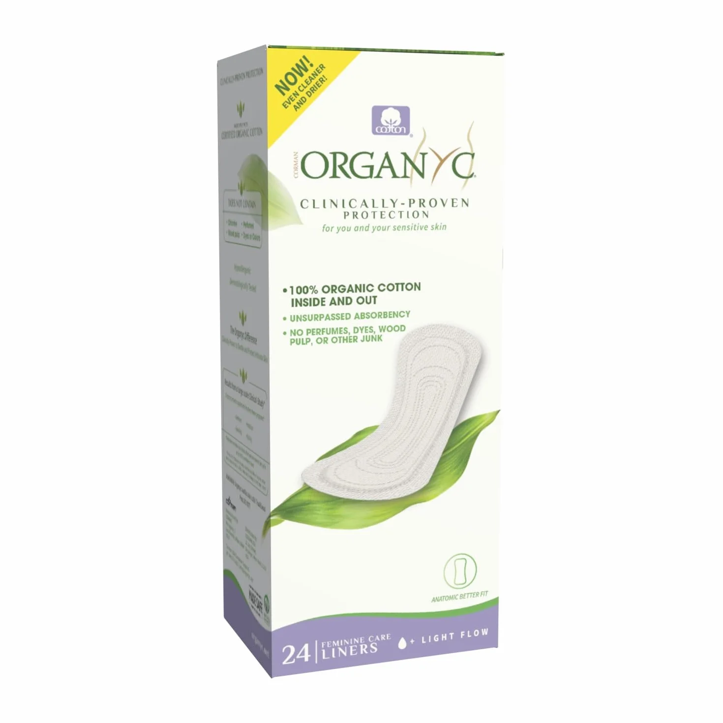 Organyc, Wkładki higieniczne ze 100% organicznej bawełny certyfikowanej - 1 opakowanie zawiera 24 szt