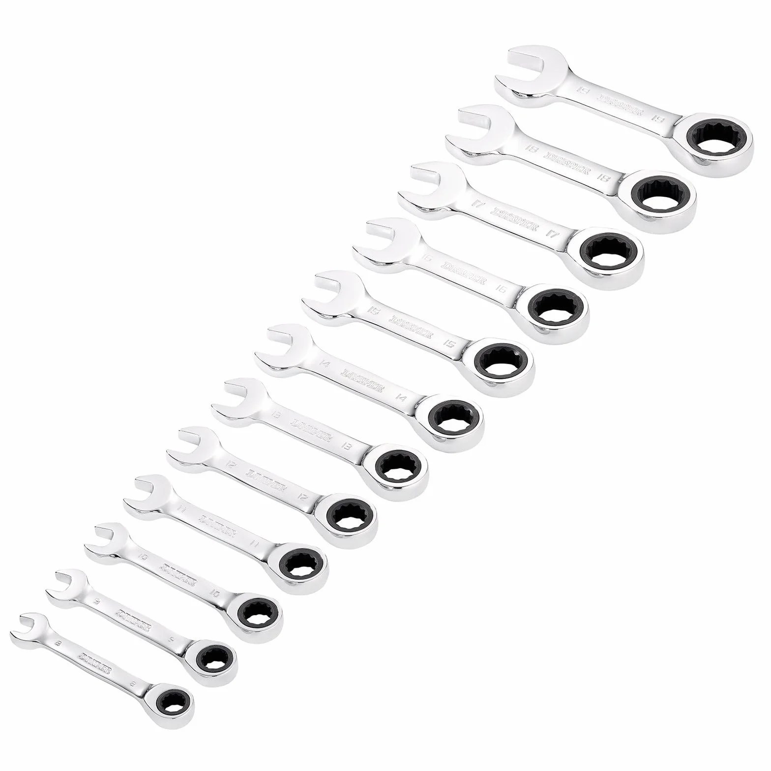 Draper 27931 HI-TORQ Metryczny klucz płasko-oczkowy z grzechotką (12 szt.)