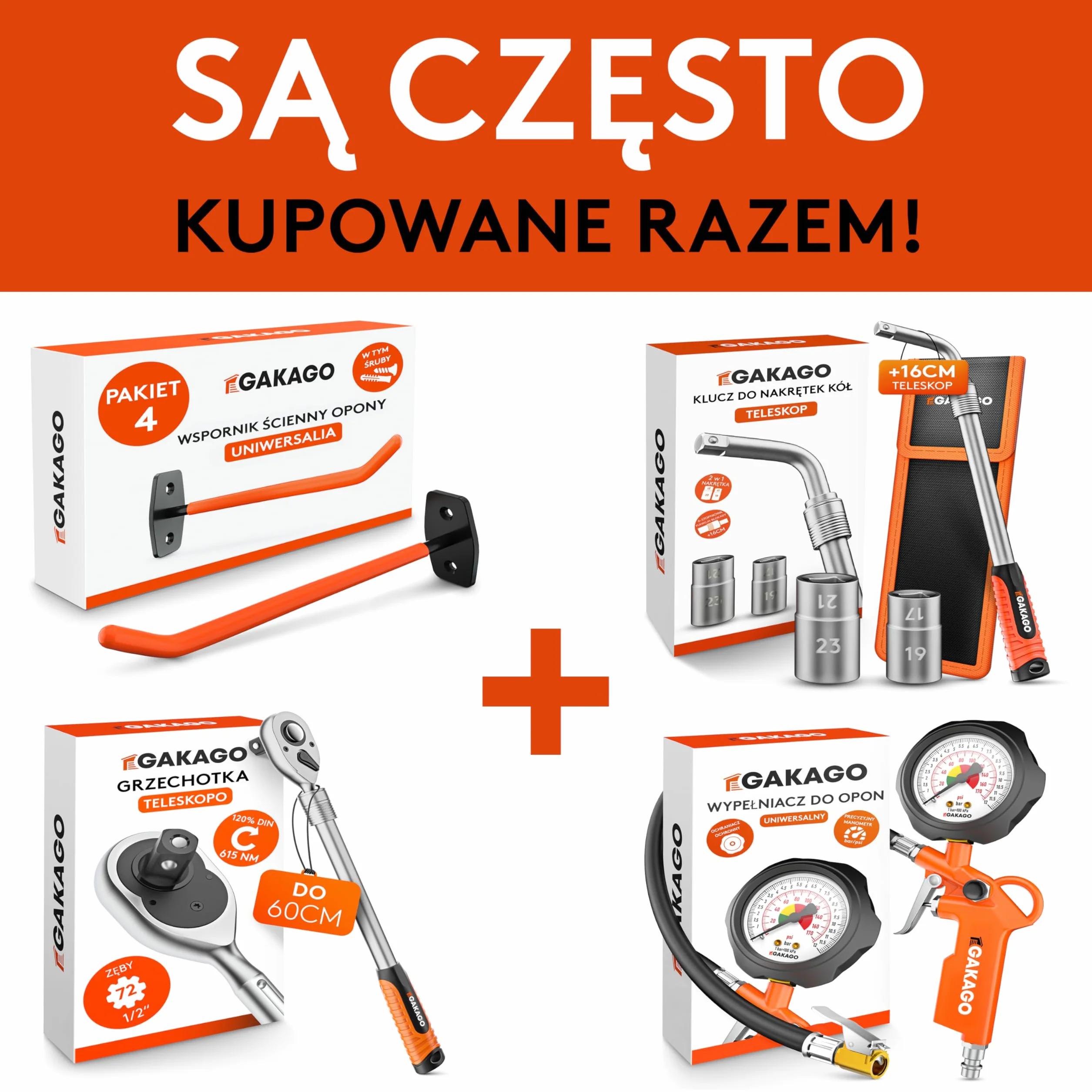Gakago Zestaw nasadek do śrub kół 17mm 19mm 21mm z plastikową osłoną obręczy - nasadka 1/2 cala do kluczy dynamometrycznych i udarowych z zawleczką i pierścieniem zabezpieczającym