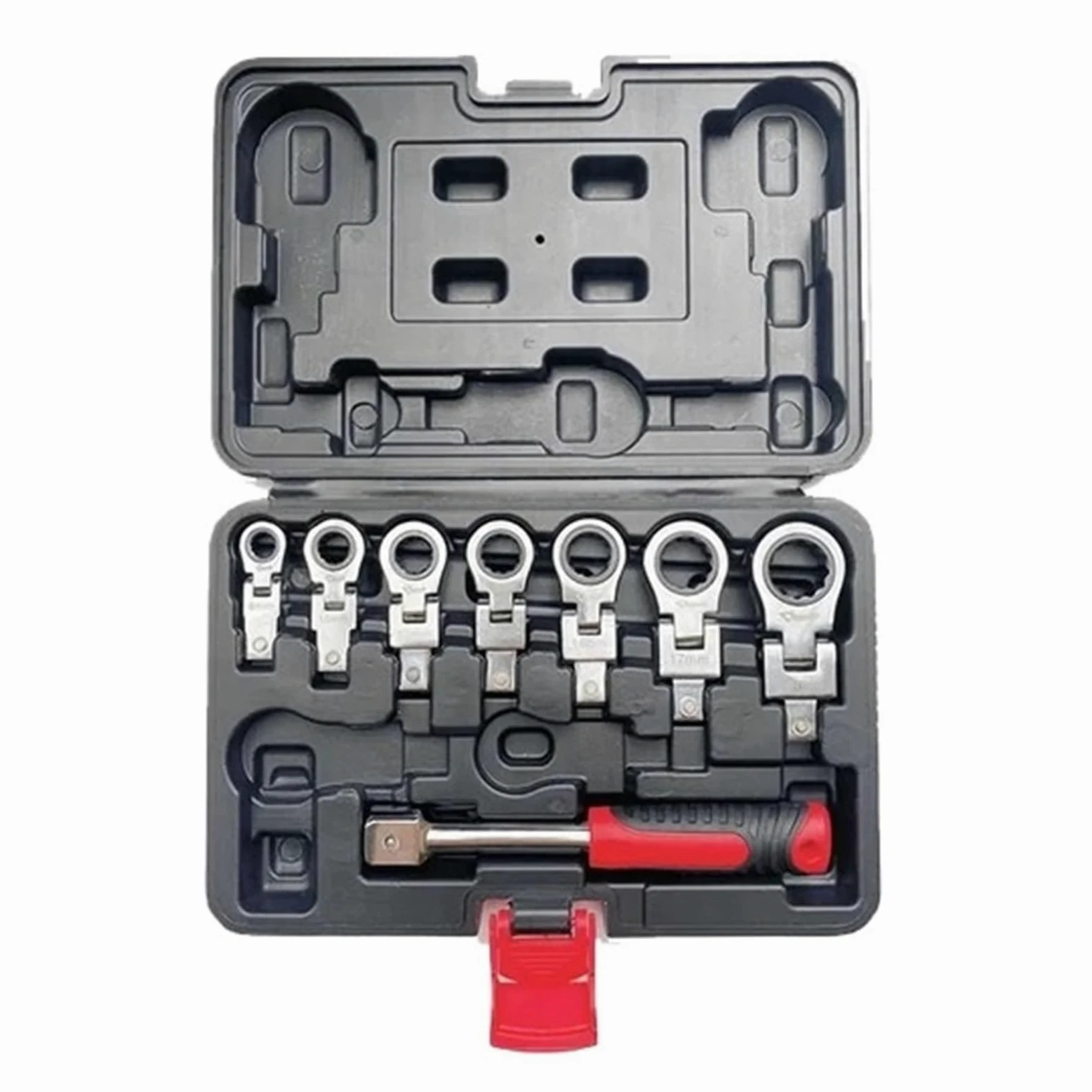 Klucz Grzechotkowy Z Potrząsaną Głowicą Klucza, Wymienny Zestaw Kluczy Kombinowanych, Obrotowy O 180°, Wyjmowany, Elastyczny Klucz Dynamometryczny(8pcs set)