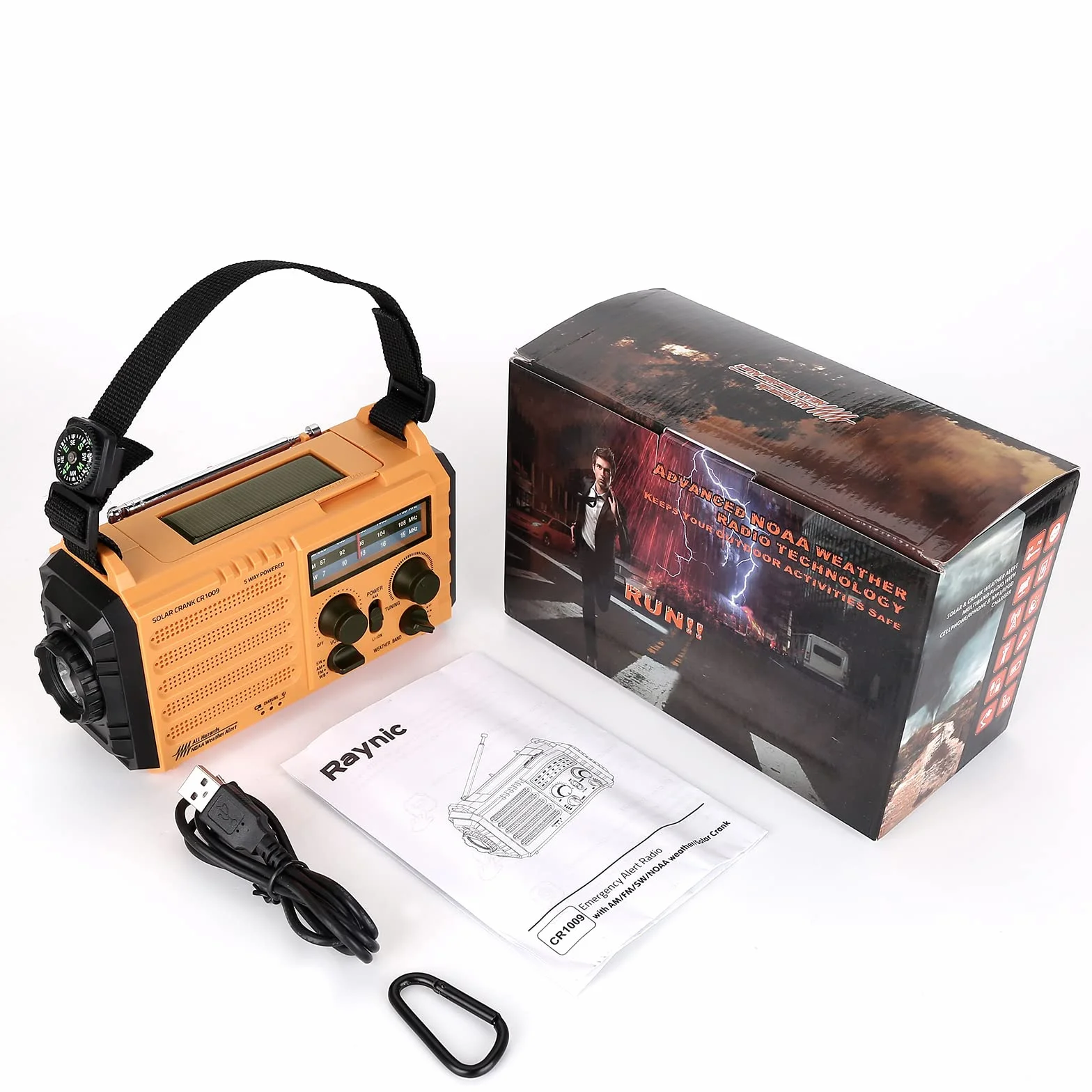 Raynic 5000 Radio Pogodowe Solarne Awaryjne AM/FM/SW/NOAA Przenośne z Latarką