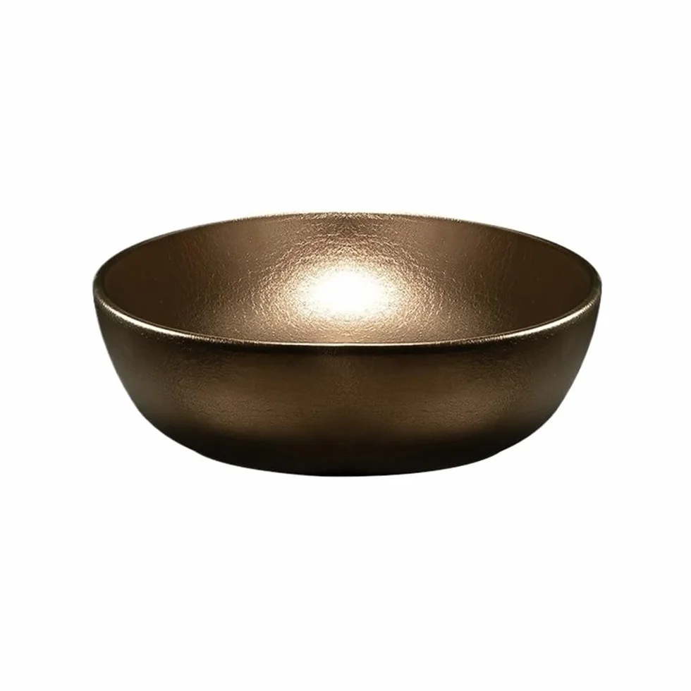 Zlewozmywak naczyniowy Okrągła umywalka nablatowa ceramiczna 43 * 43 * 13 cm (dł.*szer.*wys.) w stylu retro