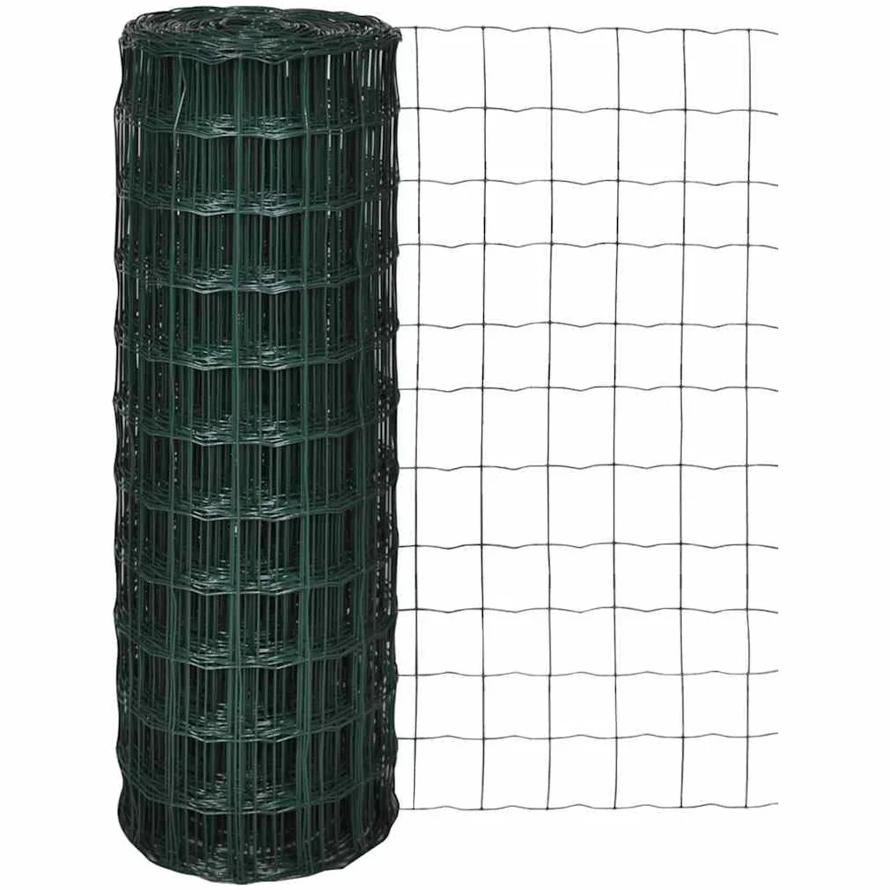 vidaXL Ogrodzenie Stalowe 25 x 1,0 m Zielone