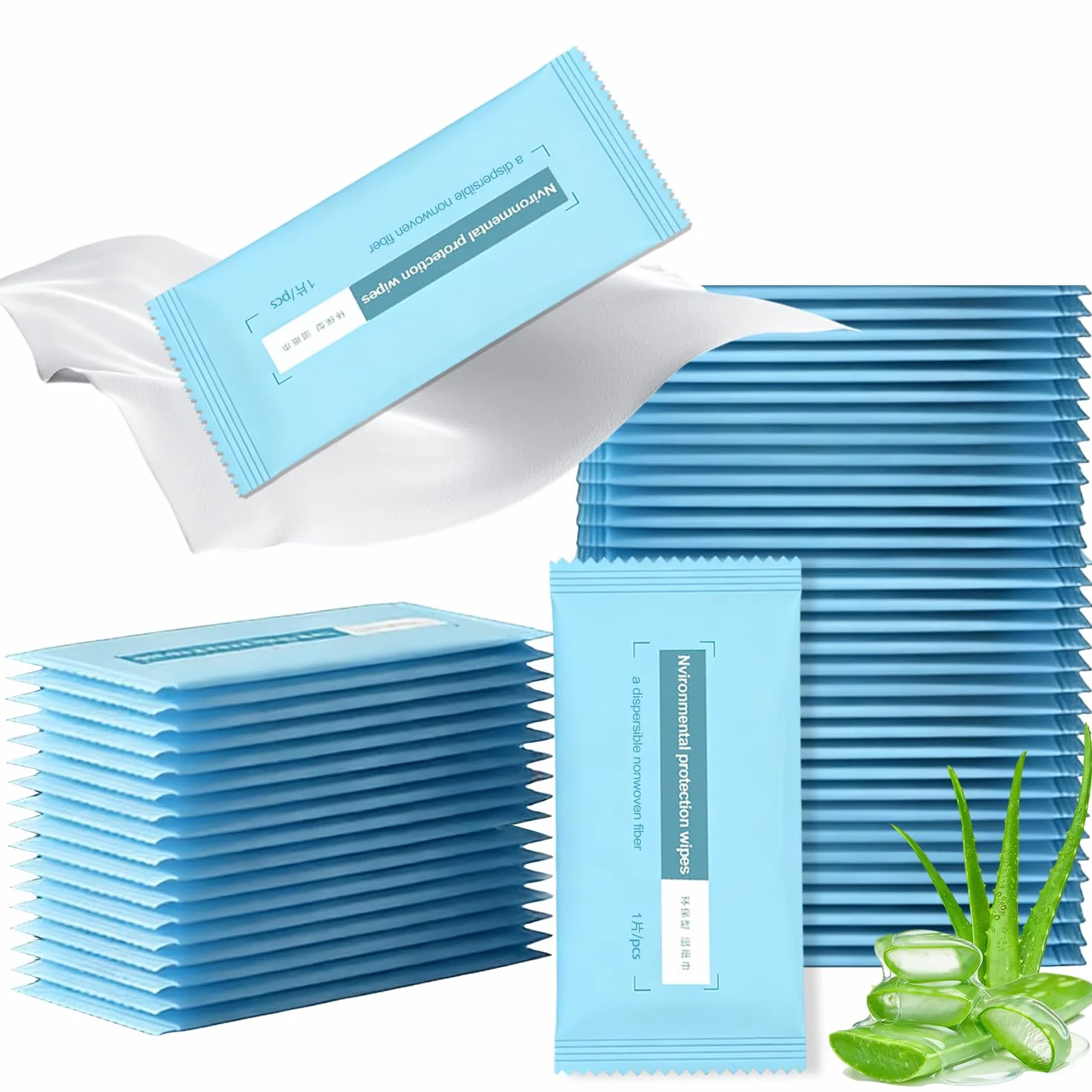 50 sztuk chusteczek odświeżających, wilgotny papier toaletowy, rozmiar podróżny, chusteczki odświeżające do twarzy i rąk, wilgotny papier toaletowy, biodegradowalny, do domu, biura, na zewnątrz