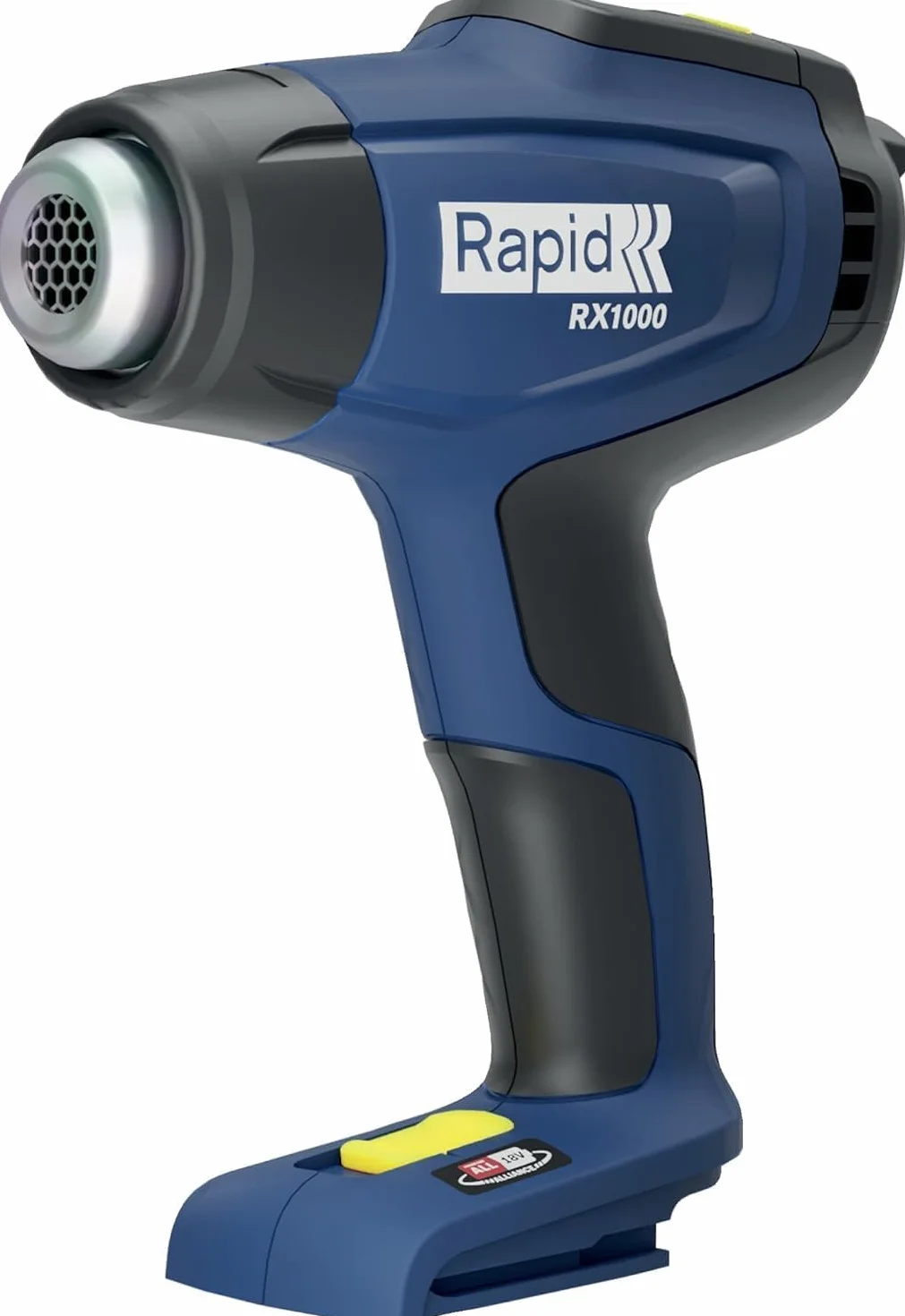 Rapid, Bezprzewodowa Opalarka Elektryczna Rapid RX1000, Akumulator 18 V, Regulacja Temperatury do 550°C, Wyświetlacz LCD, Szybkie Nagrzewanie, Bezpieczny Demontaż Dyszy, Zestaw Bez Baterii